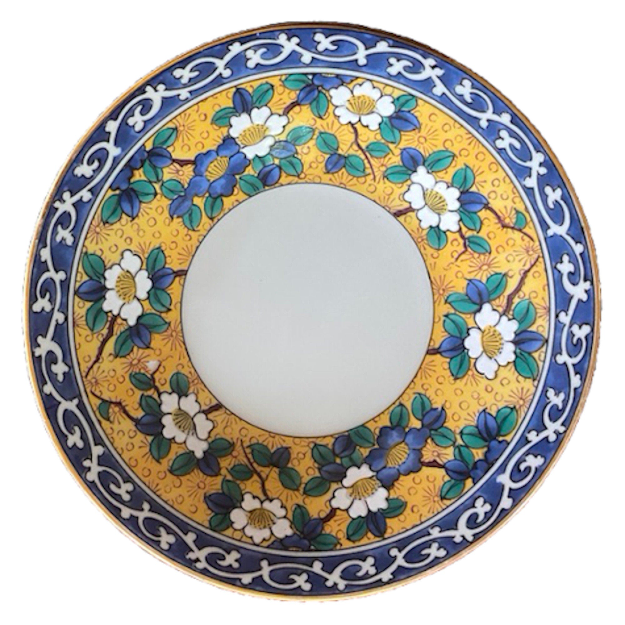 Japanese White Floral Kutani Porcelain Earrings with Vintage Takahashi San Francisco China