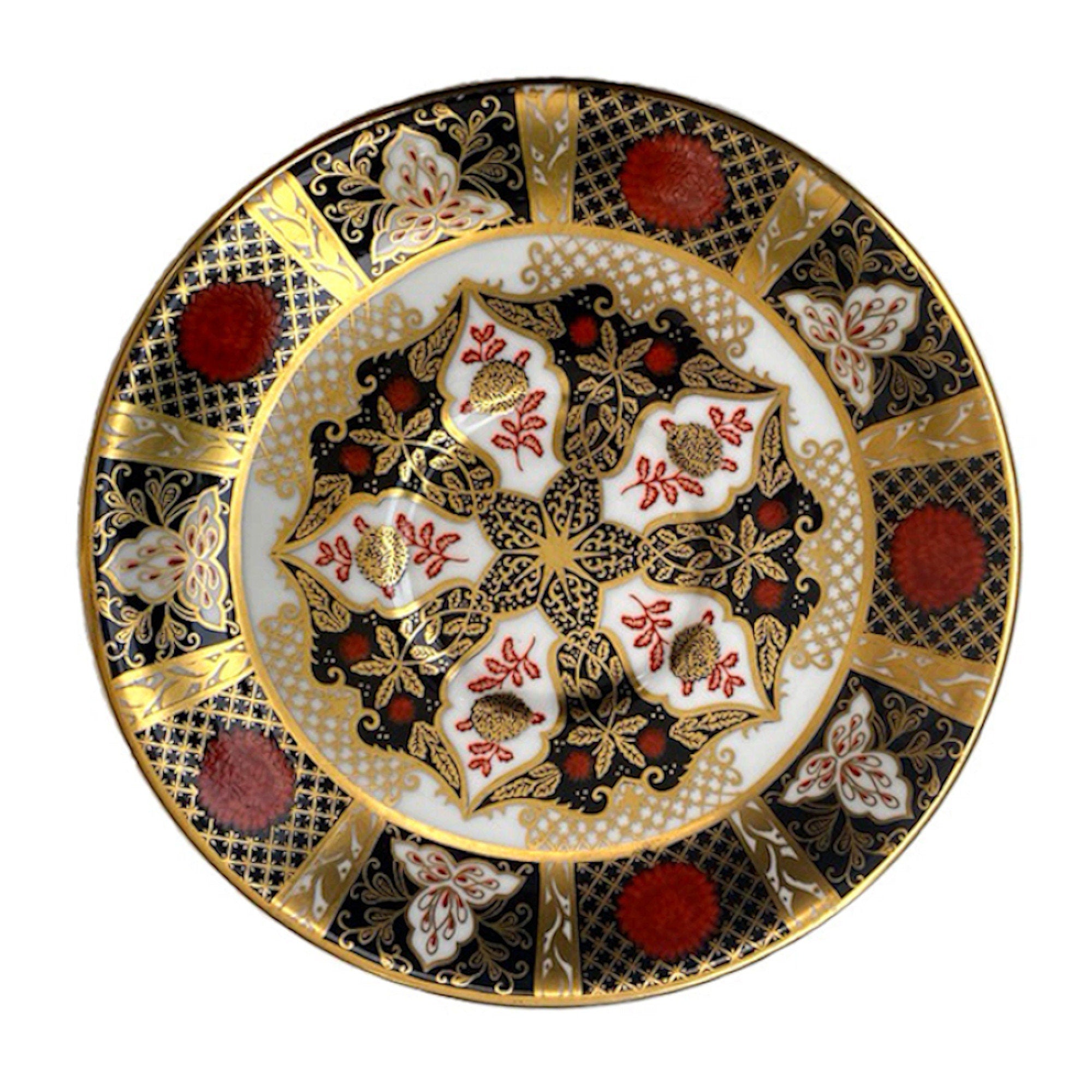 Upcycled Abbeydale Chrysanthemum Imari China Earrings with Black Swarovski Crystals