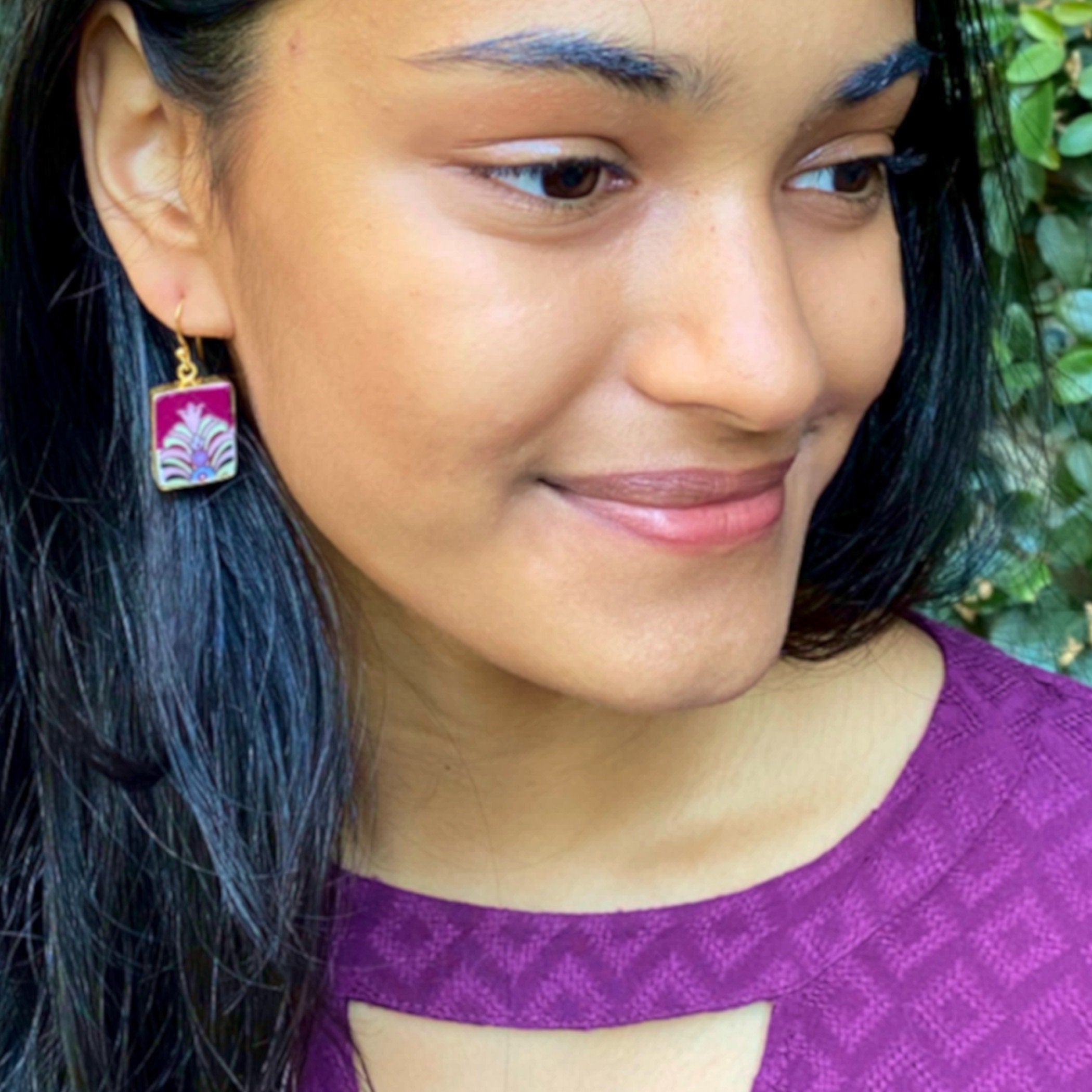 Bijoux Art Deco Broken China Earrings handmade with Repurposed China