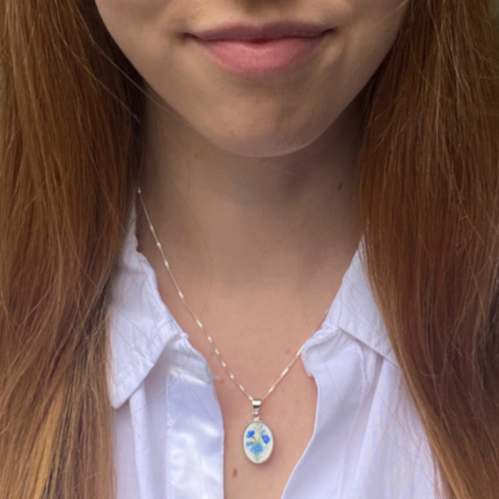 Forget Me Not China Necklace