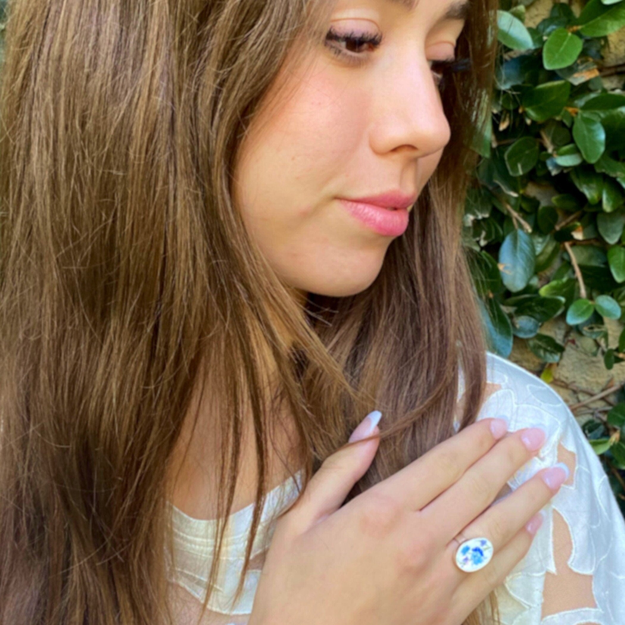 Forget Me Not Mourning Ring, Unique Sympathy Grief Jewelry & Condolence Gift