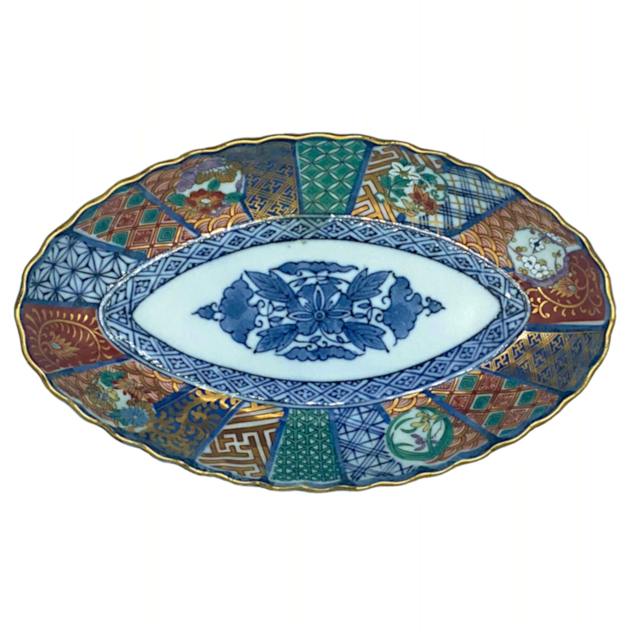 Upcycled Japanese Cherry Blossom Imari China Necklace with Sakura Pendant