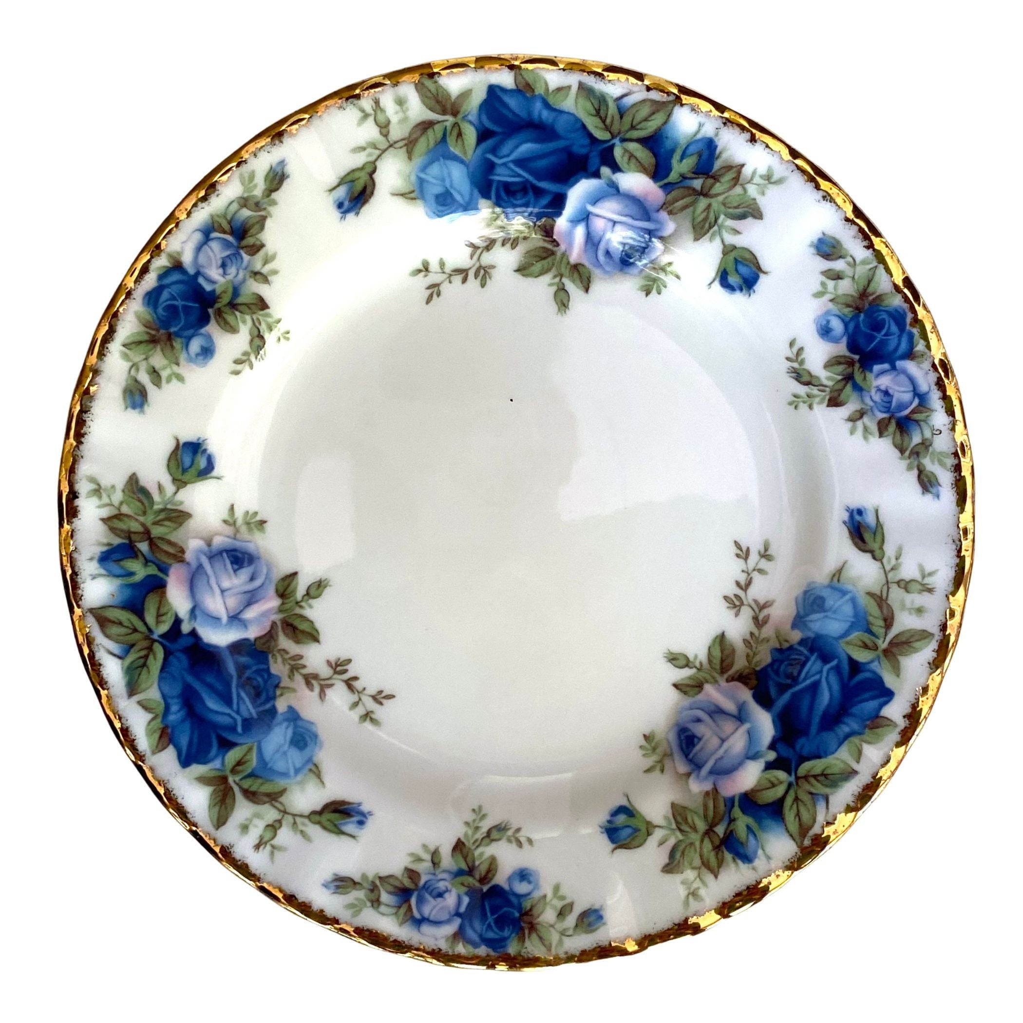 Royal Albert Moonlight Rose China Necklace with Blue Rose Teardrop China Pendant