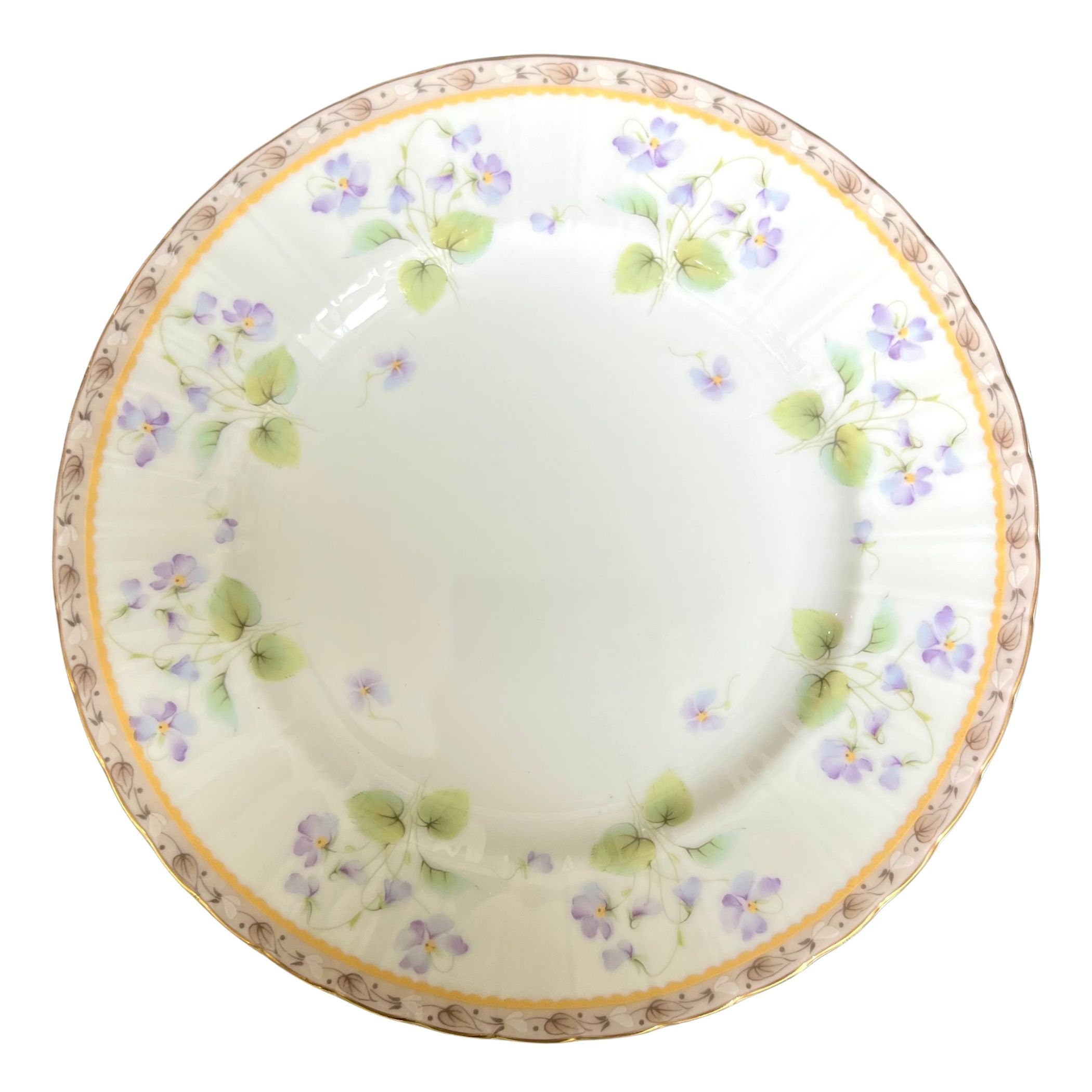 Lavender Violet Floral China Earrings handmade with Vintage Purple Bead Dangles