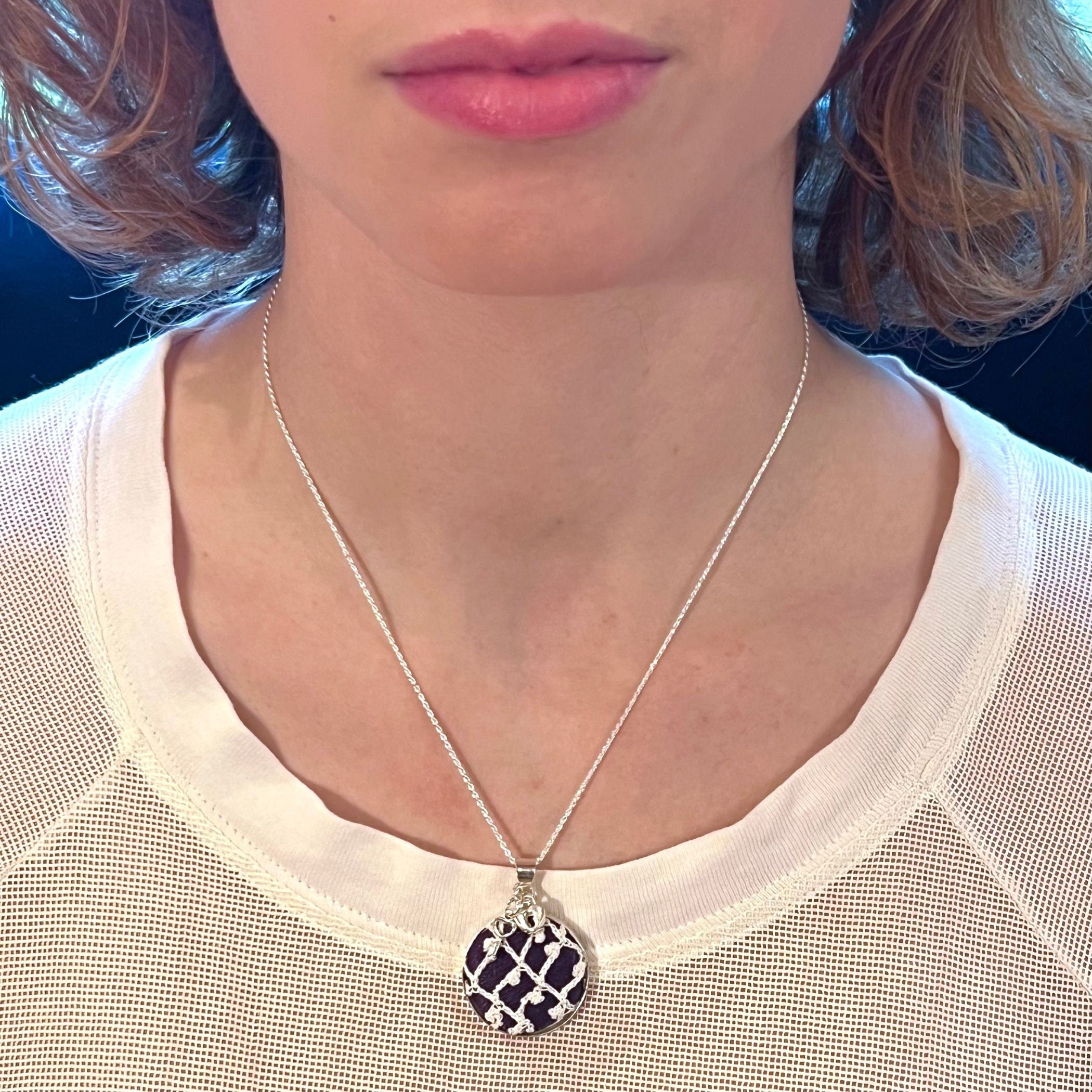 Vintage Lace Necklace handmade with Upcycled Crochet Lace & Sterling Silver