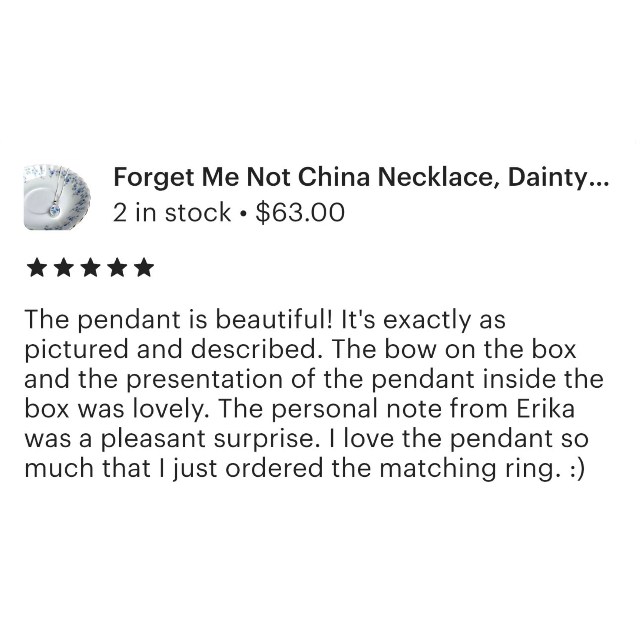 Dainty Forget Me Not Necklace, Vintage Broken China Jewelry, Thoughtful Gift for Her