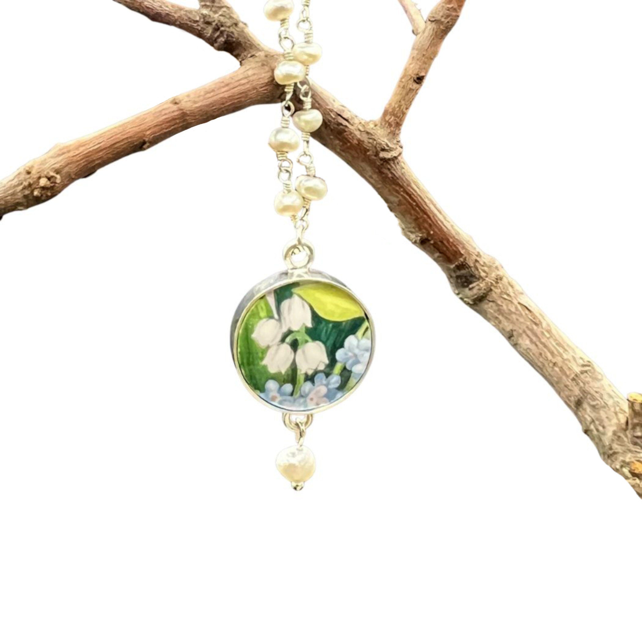 Royal Albert Lily of the Valley & Forget Me Not Tea Set for One and Broken China Jewelry