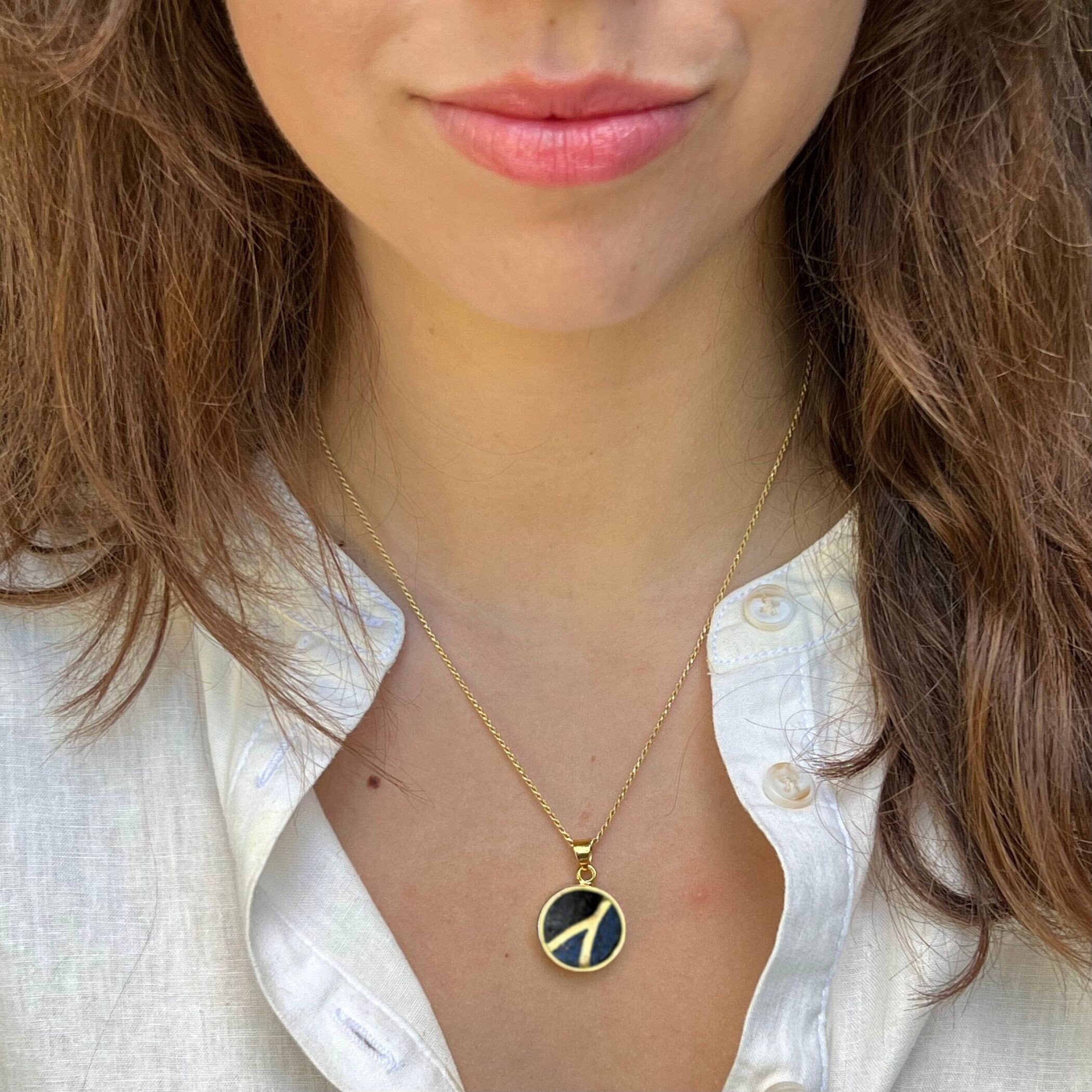 Black Kintsugi Necklace, Thoughtful Survivor Jewelry & Sobriety Gifts for Her Recovery