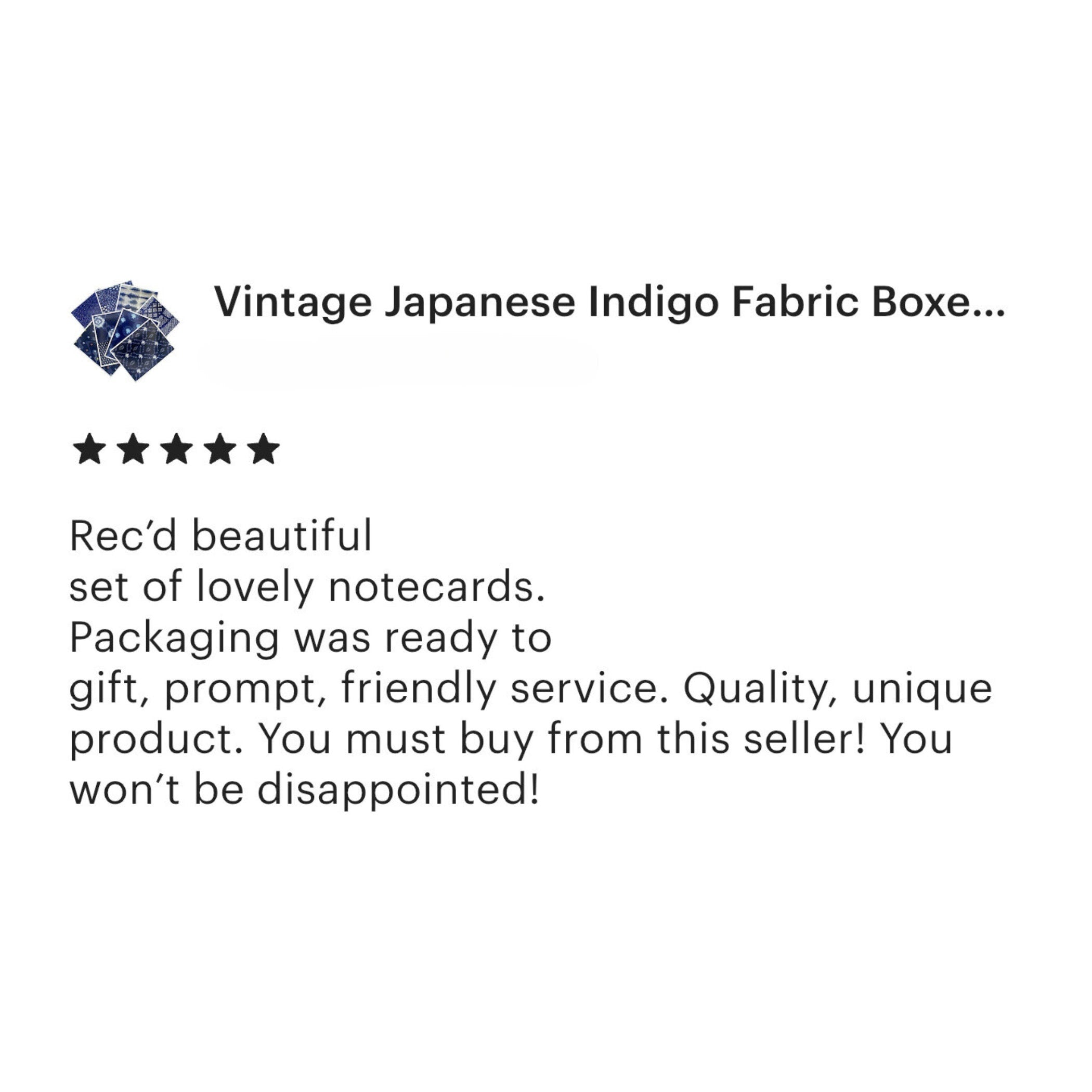 Vintage Japanese Indigo Fabric Boxed Card Set, Shibori Ikat Kasuri All Occasion Cards