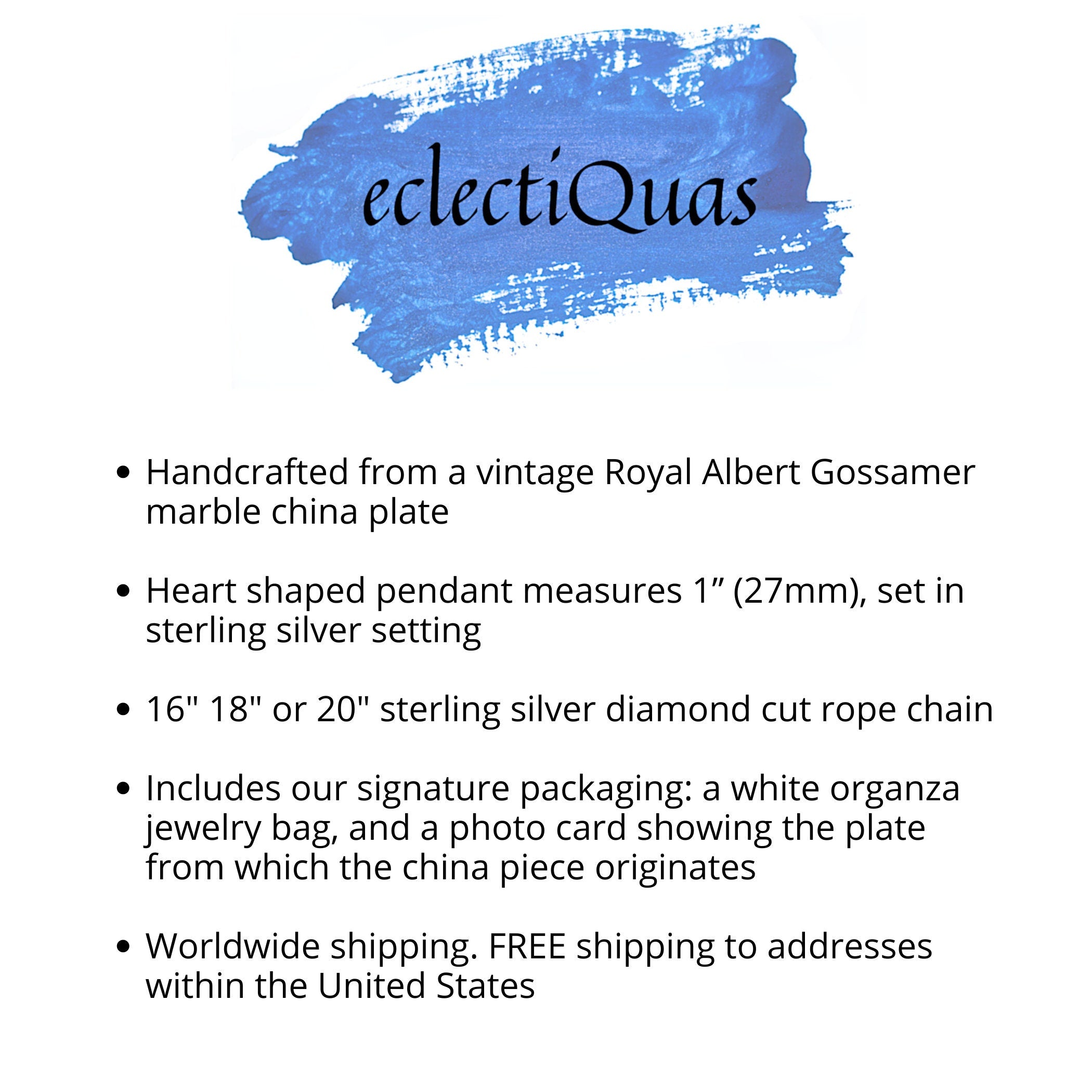 Vintage Pink Heart China Necklace handmade with Upcycled Royal Albert Gossamer Marble China