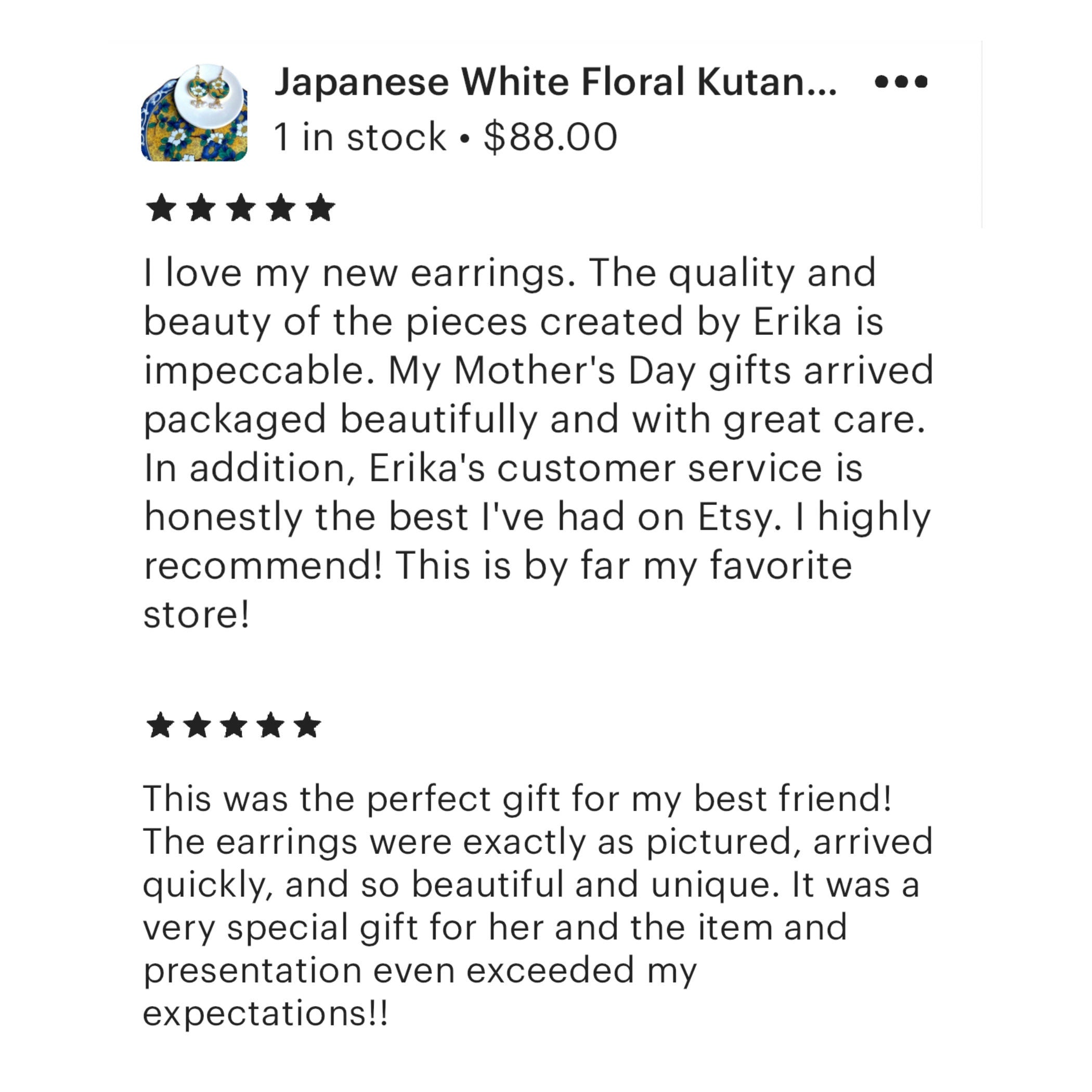 Japanese White Floral Kutani Porcelain Earrings with Vintage Takahashi San Francisco China