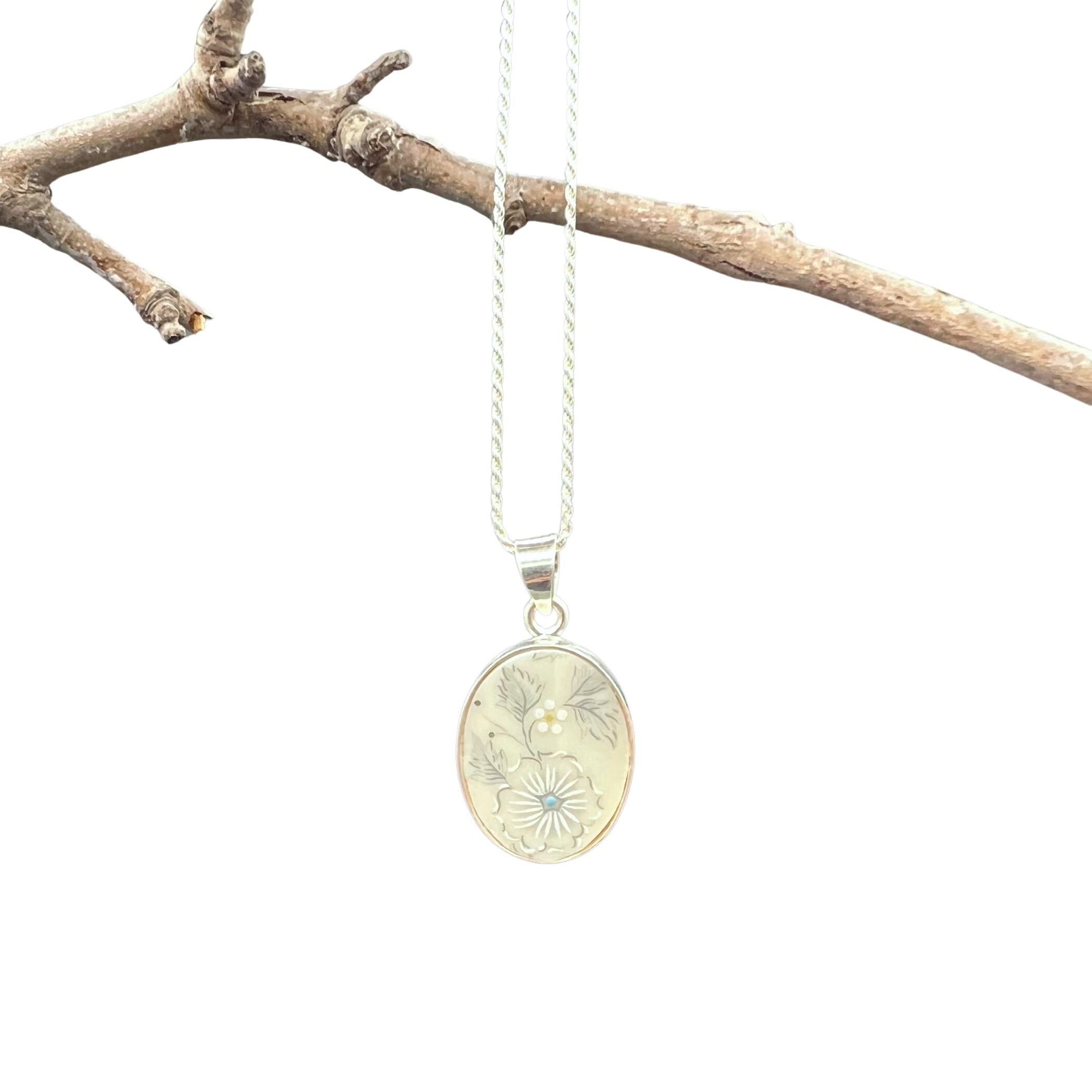 Repurposed Lenox Windsong China Necklace with Fine Oval Broken China Pendant, Modern Family Heirloom China Jewelry Gift for Her Wedding