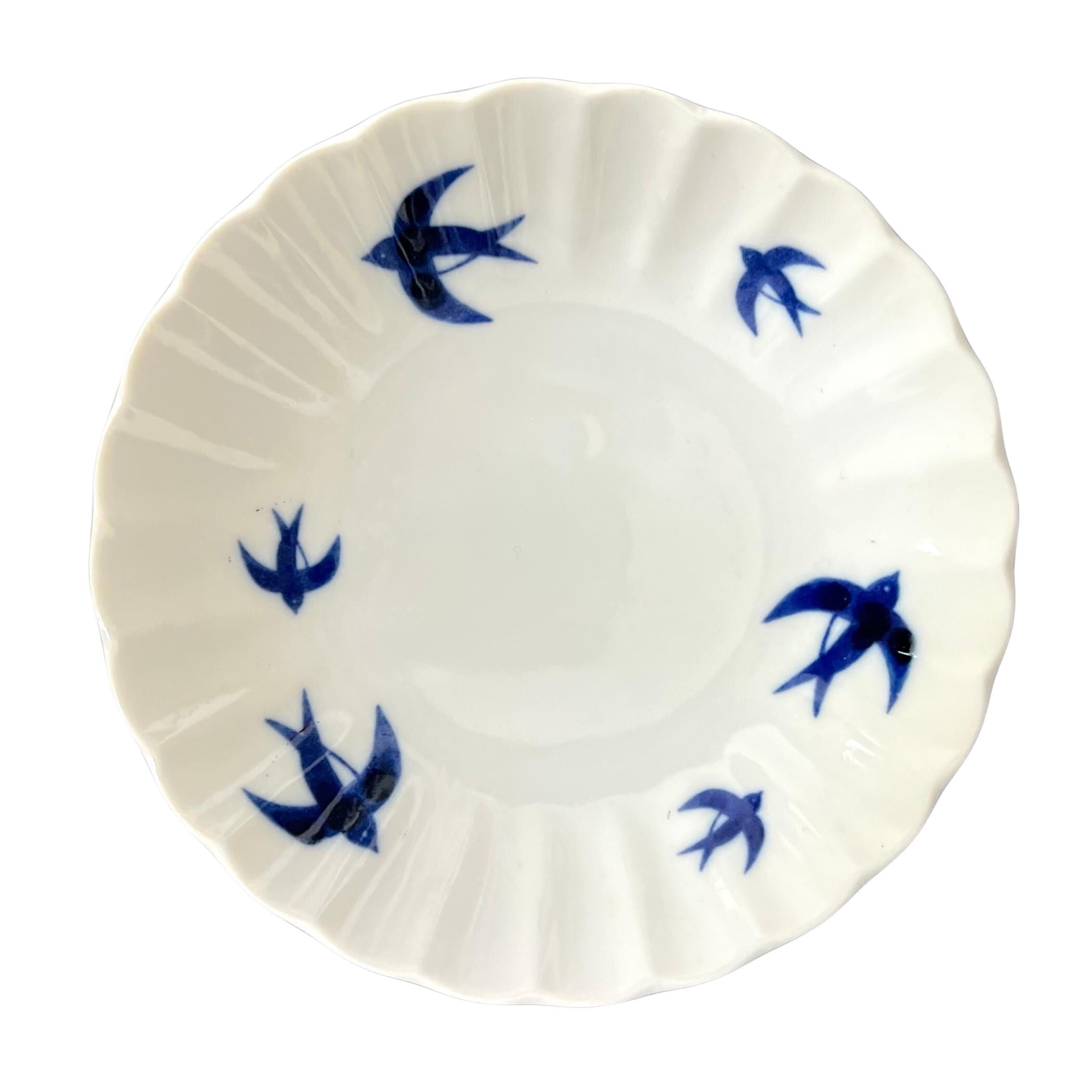 Swallow Jewelry handmade with Upcycled China & Sterling Silver, Abstract Blue and White Bird China Necklace Christmas Gift for Bird Lovers