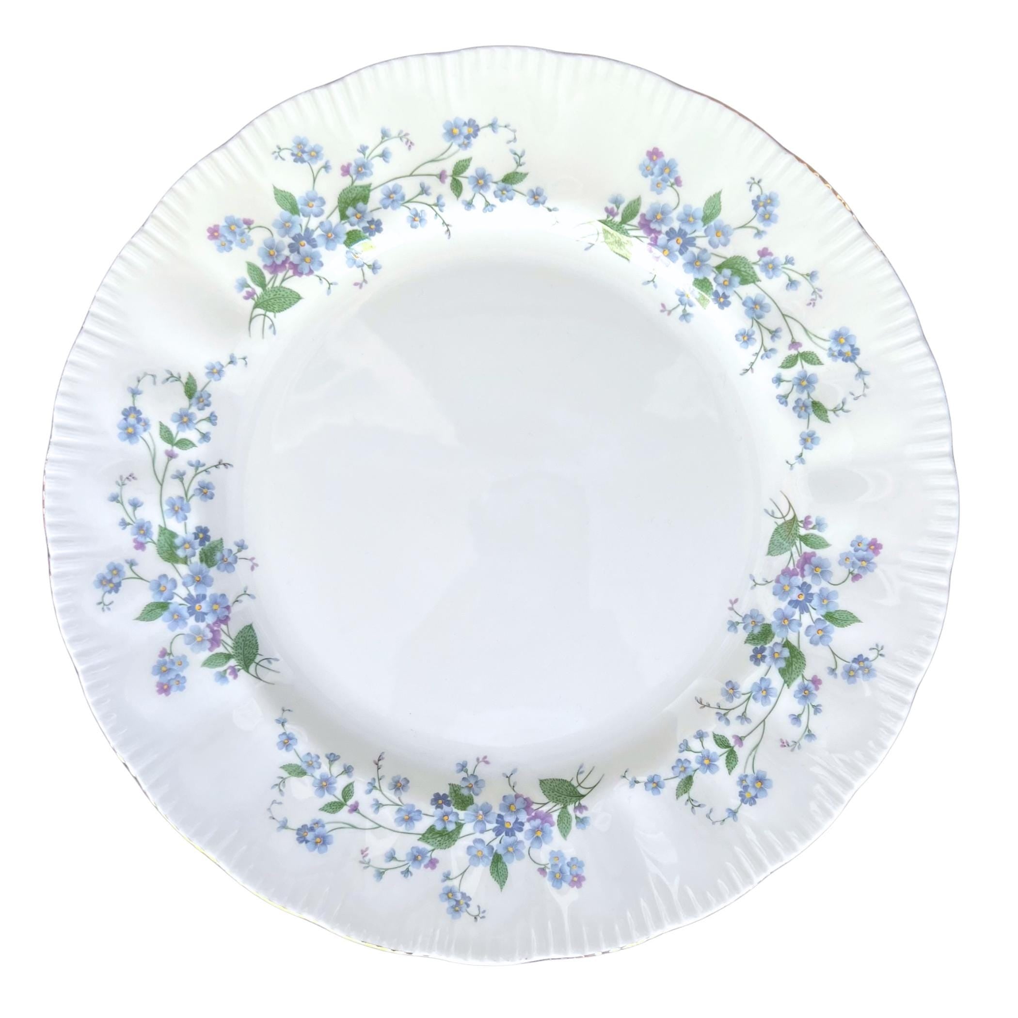 Romantic Forget Me Not Necklace made with Upcycled Vintage China & Sterling Silver, Thoughtful Blue Flower Broken China Jewelry Gift for Her