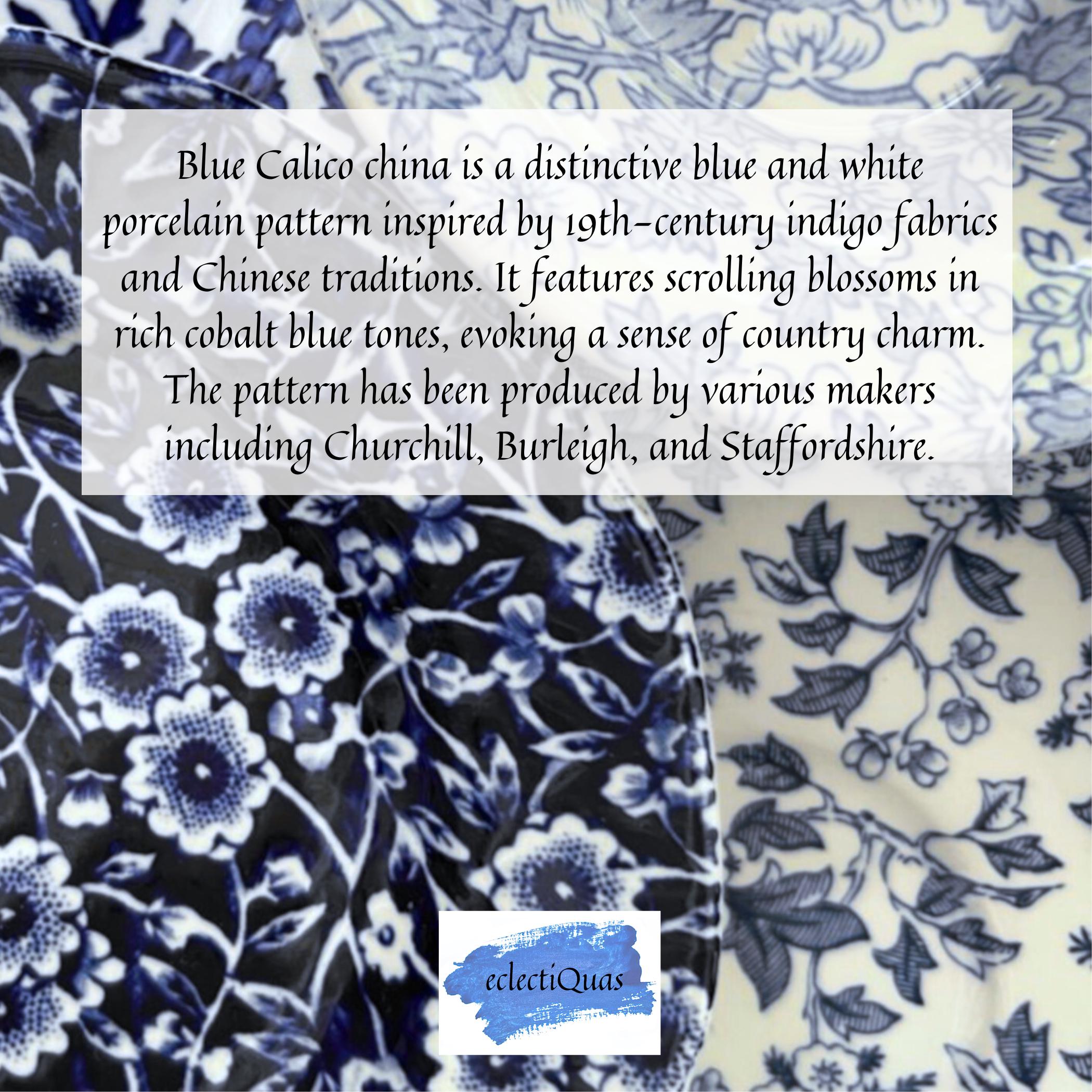 Blue Calico China Tea Gift Box with Tea for One Set, Thinking of You Self Care Package for Her, Sending Hug in a Box, Vintage China Necklace