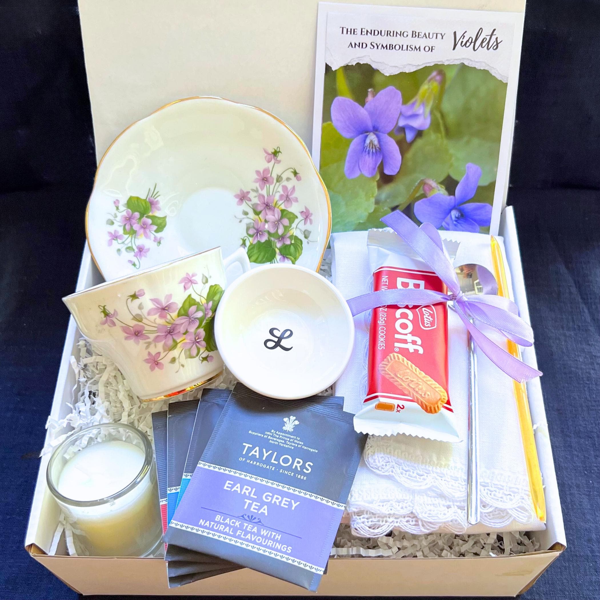 Tea Gift Box, Thinking of You Care Package for Her, Sending a Hug in a Box, Hygge Box, Thoughtful Thank You Gift Box for Vintage China Lover