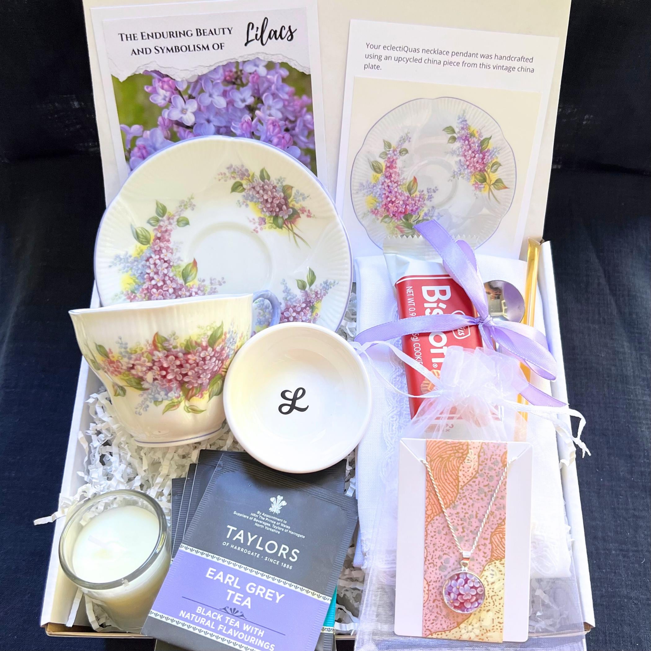 Tea Gift Box, Thinking of You Care Package for Her, Sending a Hug in a Box, Hygge Box, Thoughtful Thank You Gift Box for Vintage China Lover