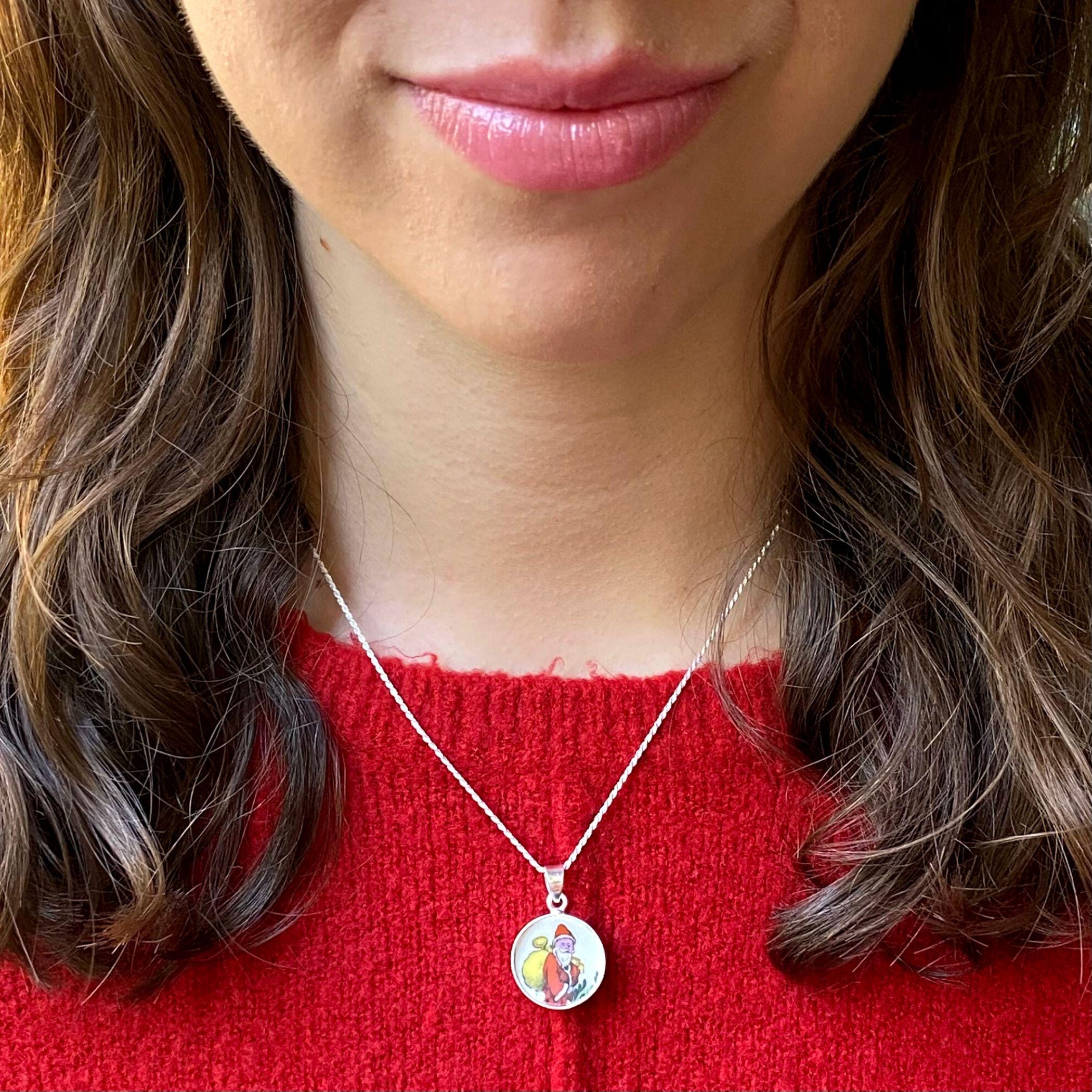 Christmas Broken China Jewelry handmade with Spode Christmas Tree & Lenox Holiday China, Nostalgic Holiday Unique Christmas Gifts for Women