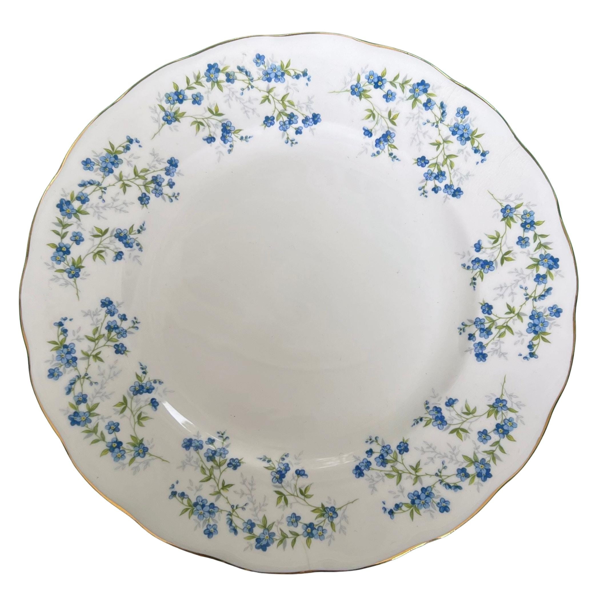 Sterling Silver Forget Me Not Ring handmade from Upcycled Vintage China, Blue Flower Broken China Jewelry Meaningful Valentines Day Gift