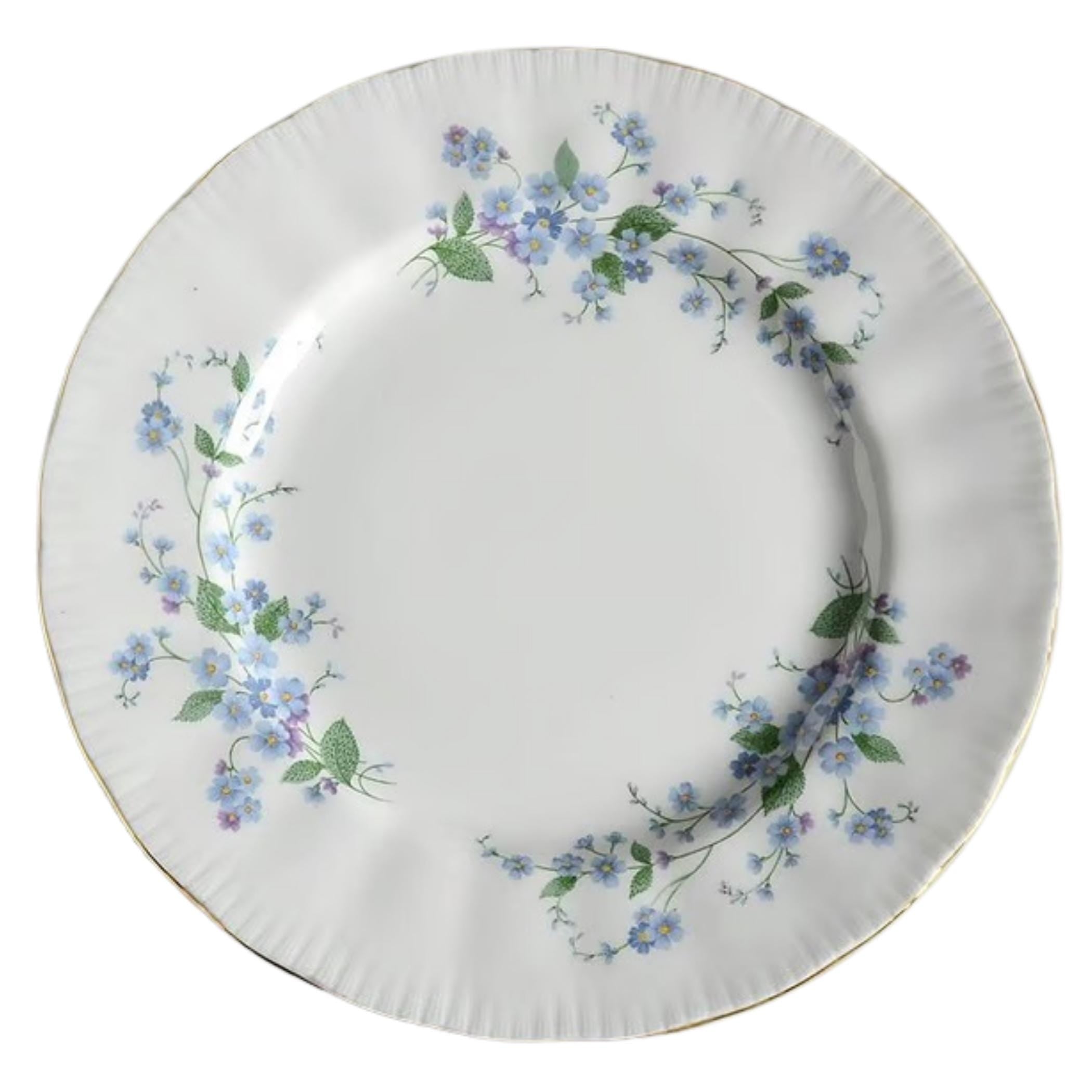 Unique Cross Necklace with Vintage Forget Me Not China Pendant, Dainty Sterling Silver Christian Crucifix China Jewelry Gift for Women