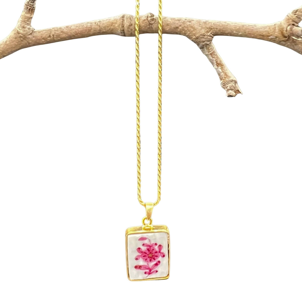 Dainty Raspberry Herend Chinese Bouquet Porcelain Necklace, 18th Anniversary Wife Gift, Broken China Jewelry & Ring Trinket Dish