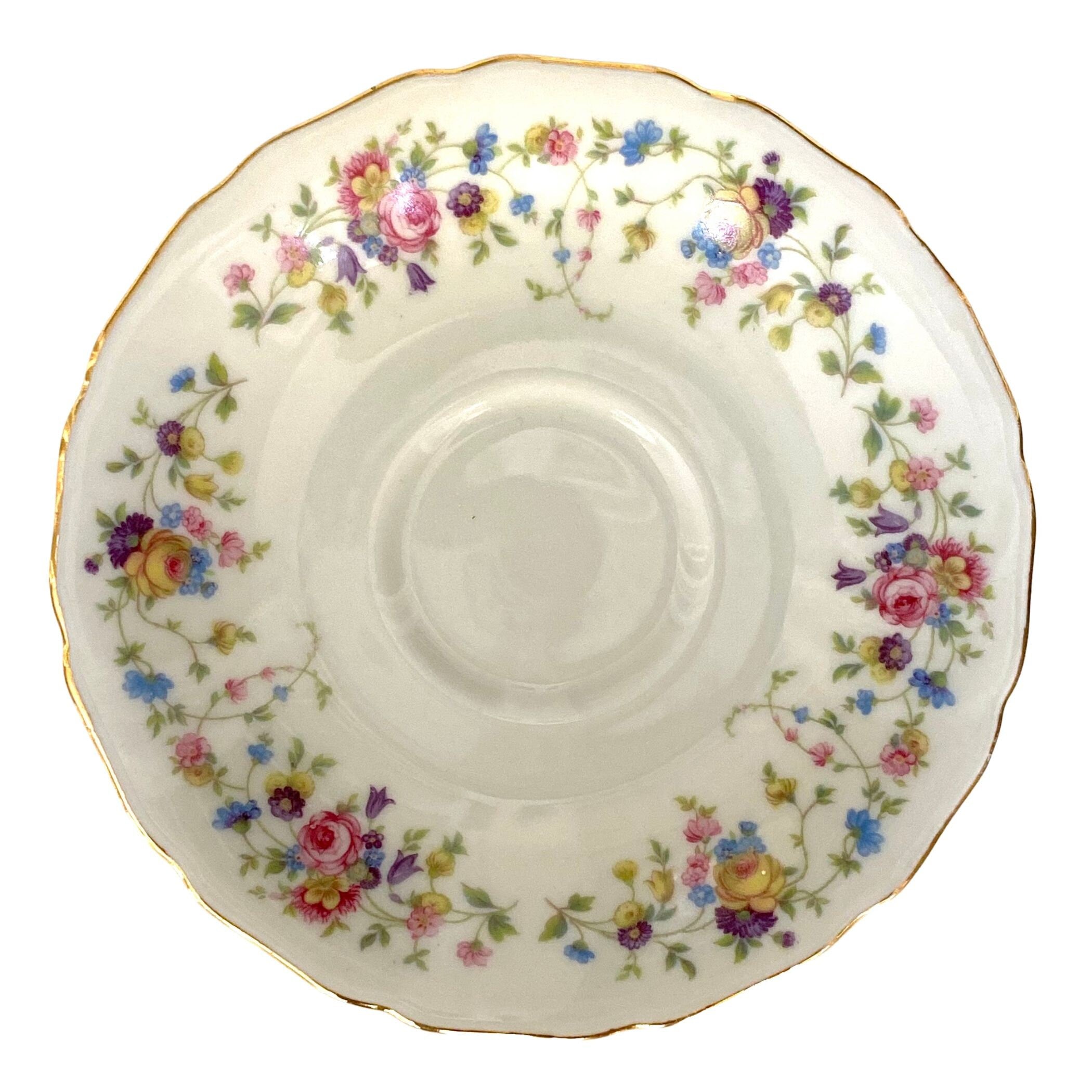 Dainty Floral China Earrings handmade with Upcycled Mitterteich Bavaria China & Fine Pearl Dangle, Vintage Broken China Jewelry Gift for Her