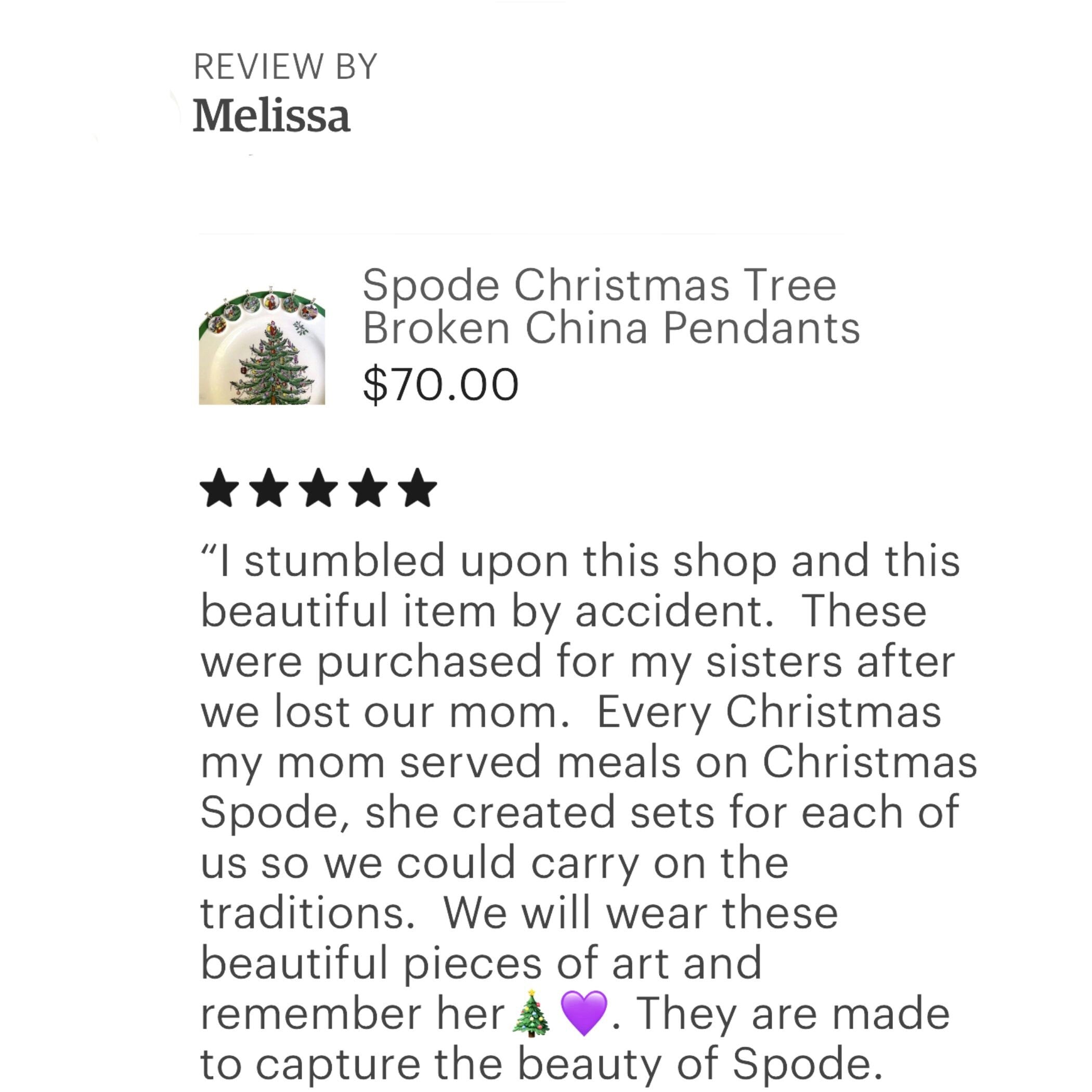 Spode Christmas Tree Broken China Pendants Handmade with Holiday China & Sterling Silver, Unique China Jewelry Gift for This Christmas 2022