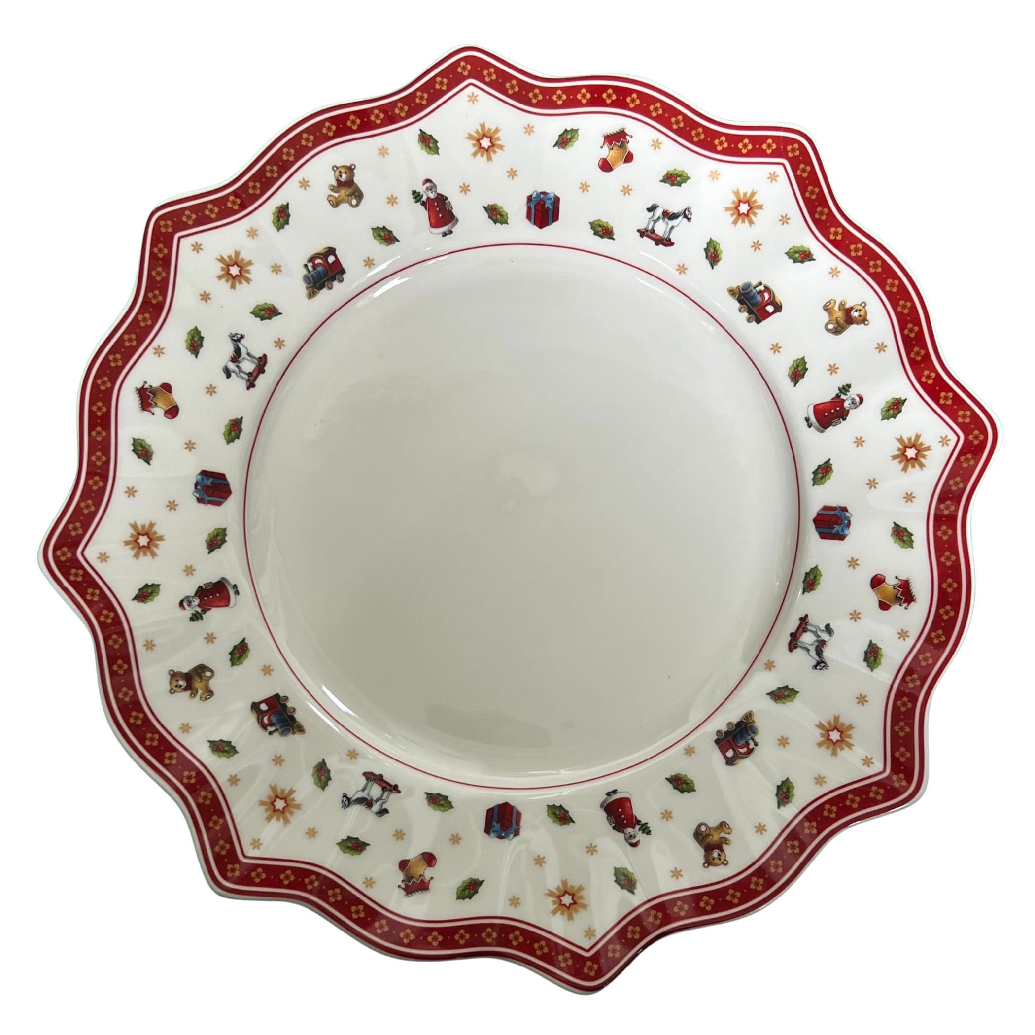 Christmas Broken China Jewelry Necklace handmade with Upcycled Villeroy and Boch Toy Delight China & Sterling Silver Initial Letter Charms