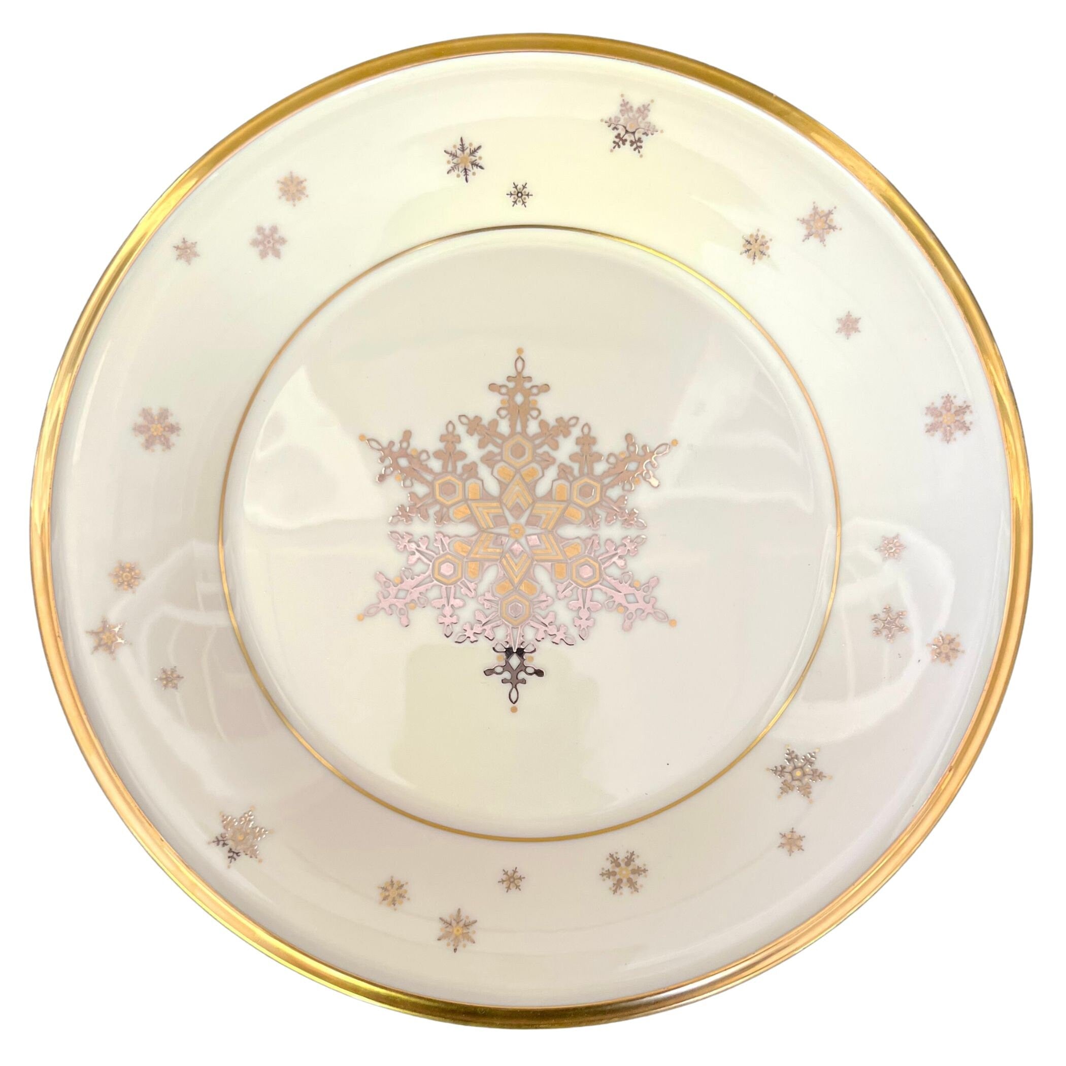 Holiday Broken China Jewelry Ring handmade with Vintage Lenox Eternal Christmas China, Sterling Silver Snowflake Ring Gift Ideas for Women