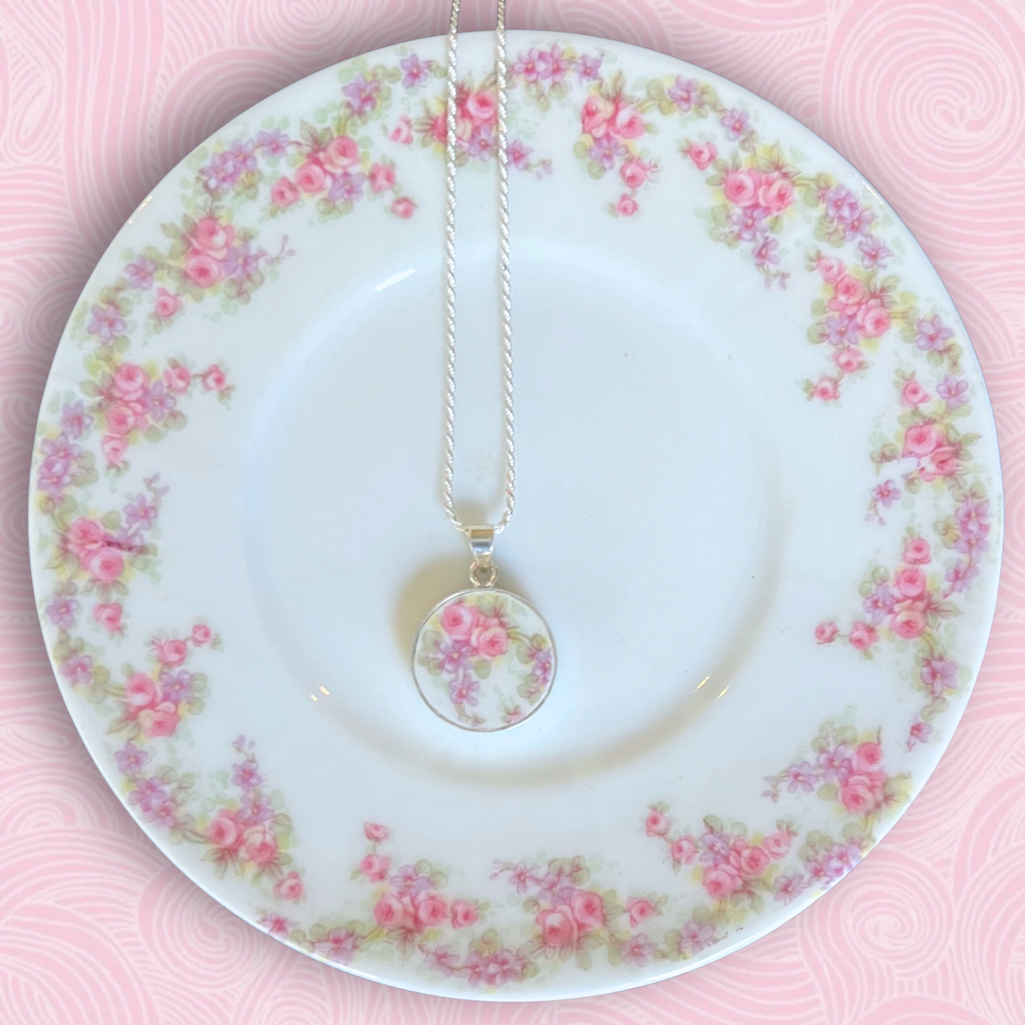 Vintage Rose French Limoges Broken China Jewelry & Collectible Teacup and Saucer