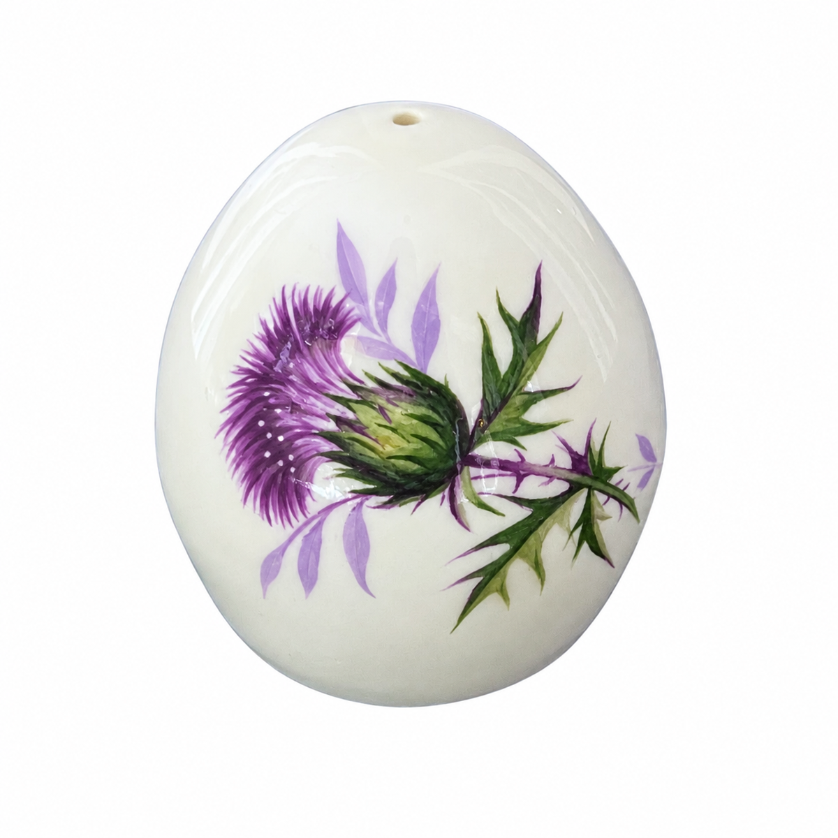 Scottish Thistle Necklace handmade from Vintage China, Purple Thistle Pendant in Sterling Silver