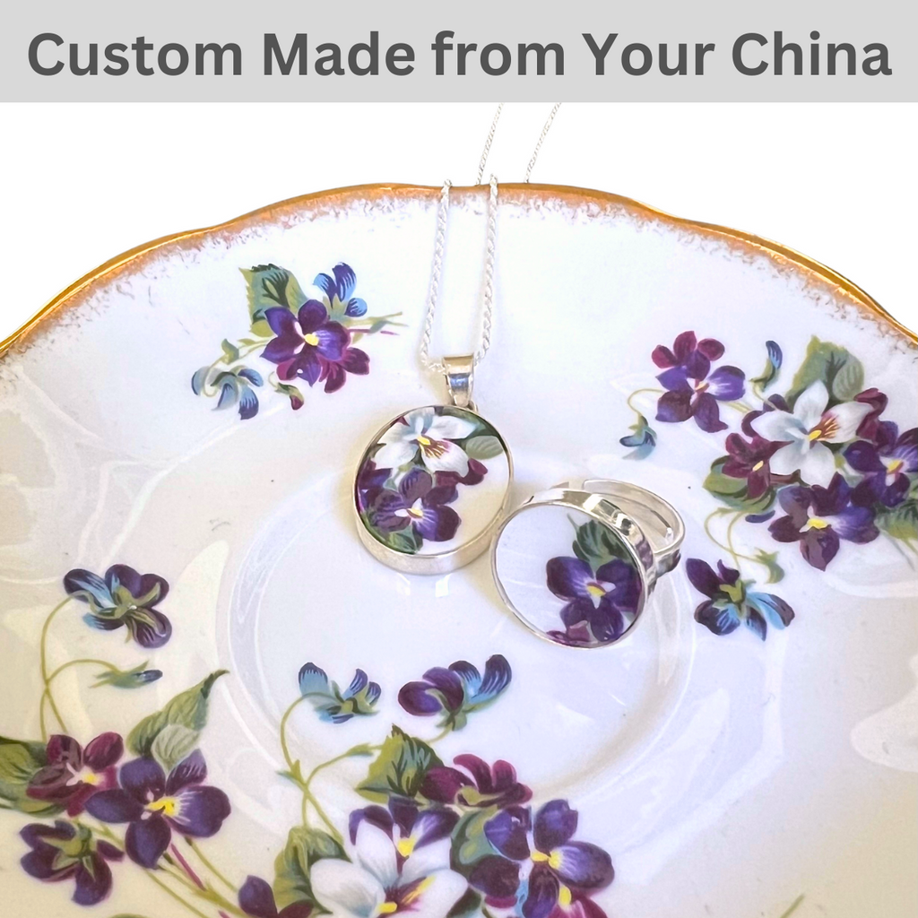 Custom Bespoke Jewelry Set, Upcycled China Ring & China Necklace ...