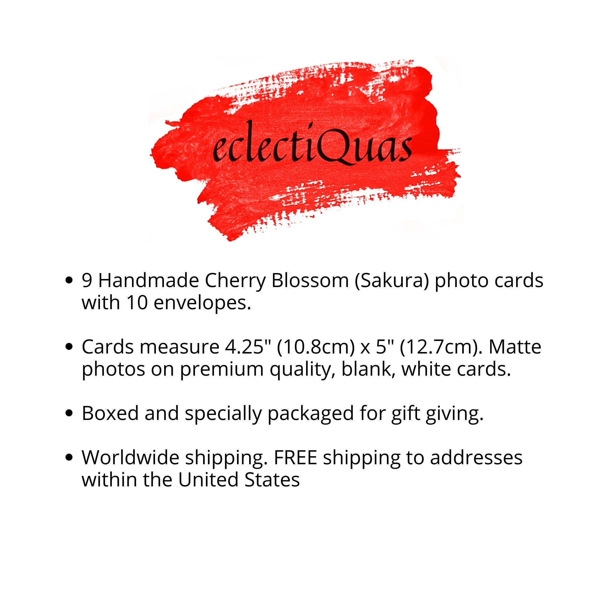 Japanese Cherry Blossom Notecard Set with Sakura Chiyogami Photo Cards