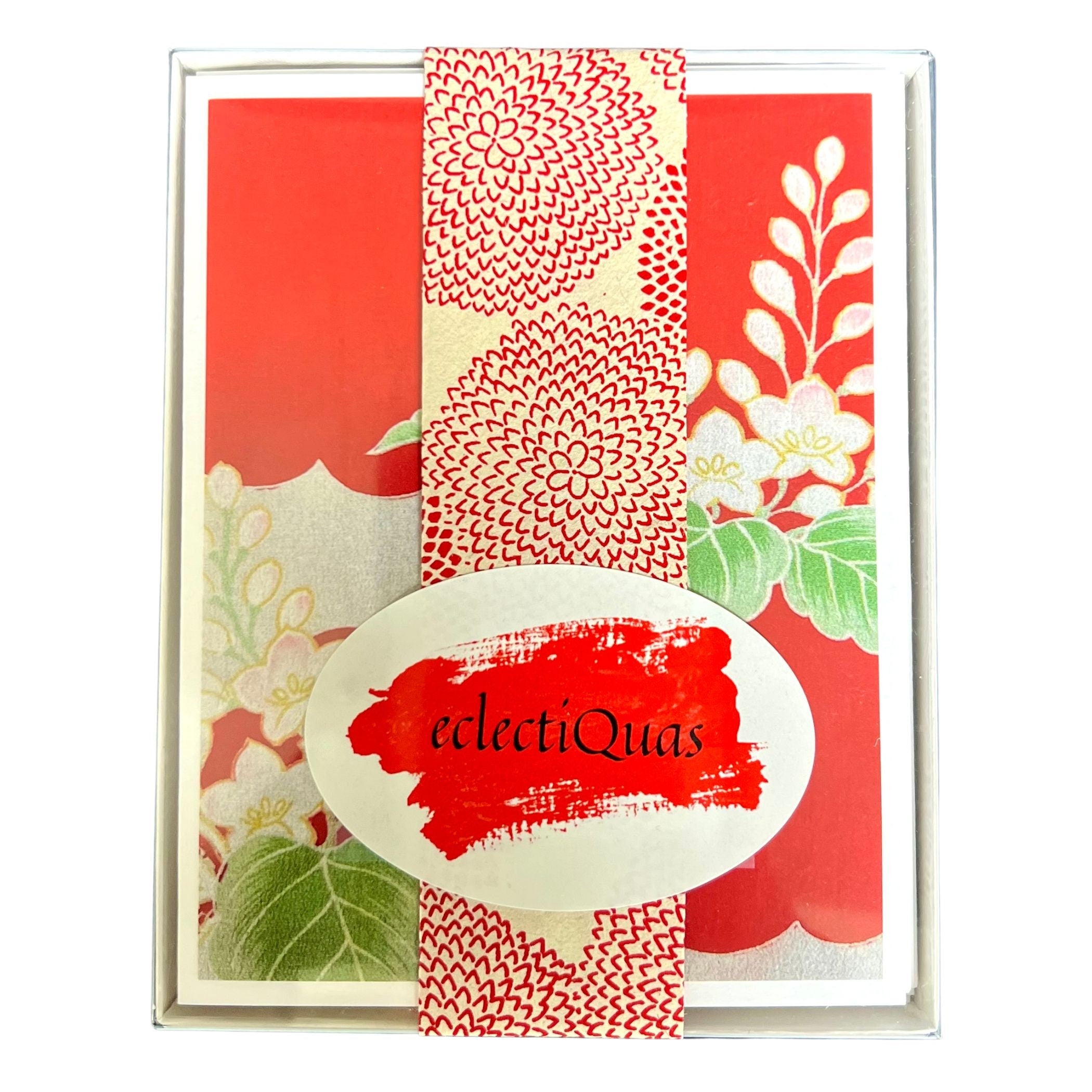 Japanese Greeting Card Boxed Set of Vintage Silk Furisode Kimono Cards