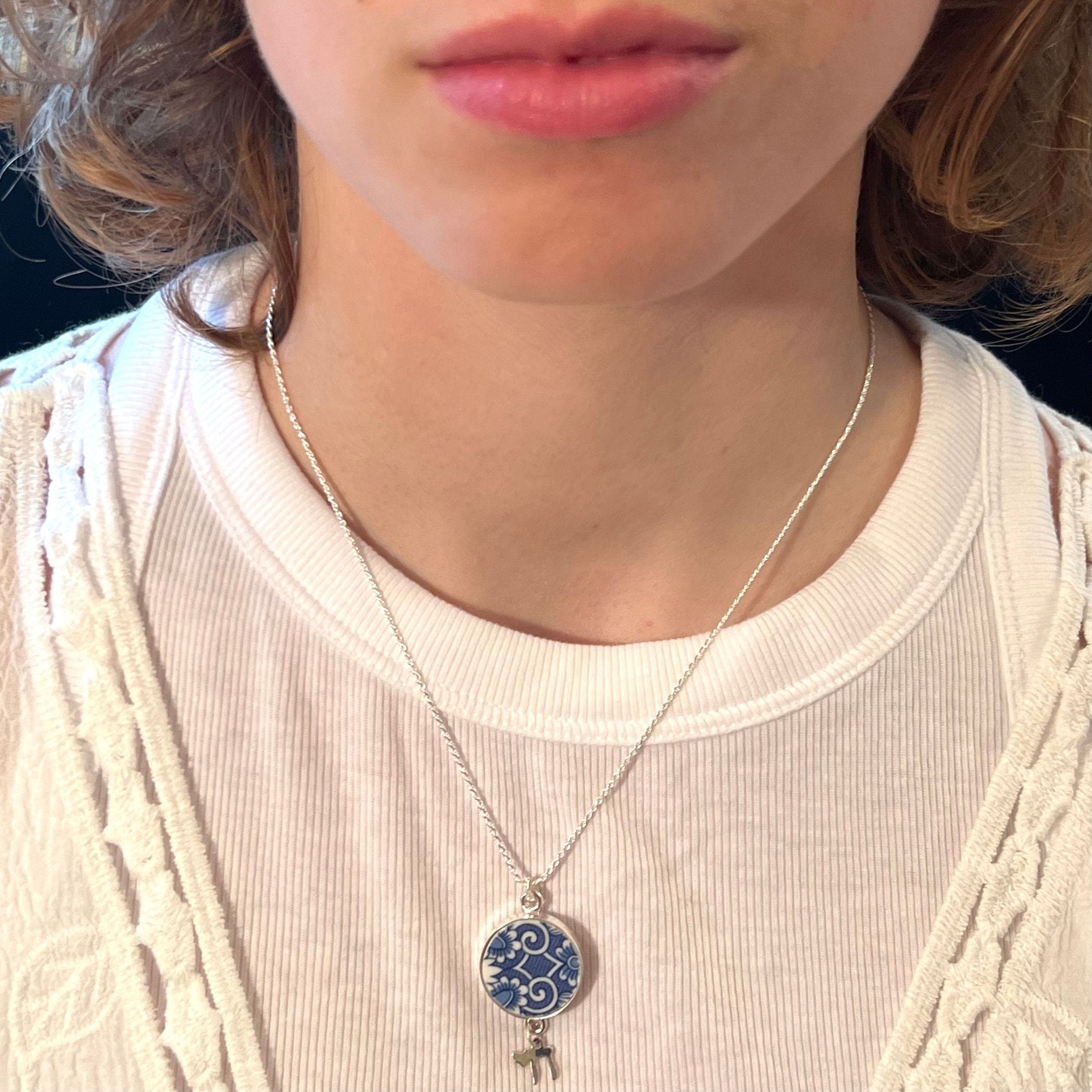 Star of David & Chai Necklaces handmade from Upcycled Spode Judaica China