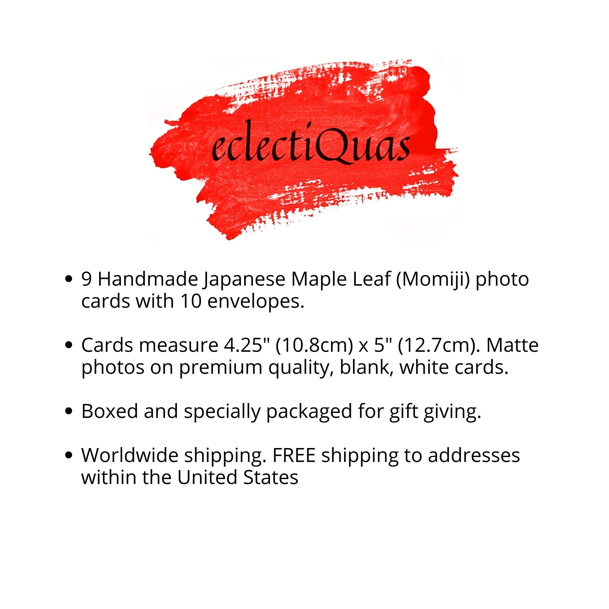 Autumn Japanese Greeting Cards featuring Momiji Designs, Blank Notecard Set with Japanese Maple Leaf Photo Cards of Chiyogami Yuzen Washi