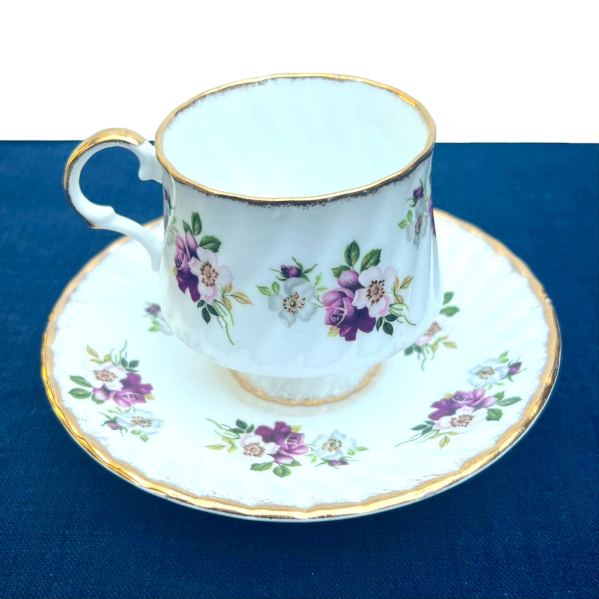 Dainty Rose Broken China Jewelry with Fine Bone China Tea Cup and Saucer