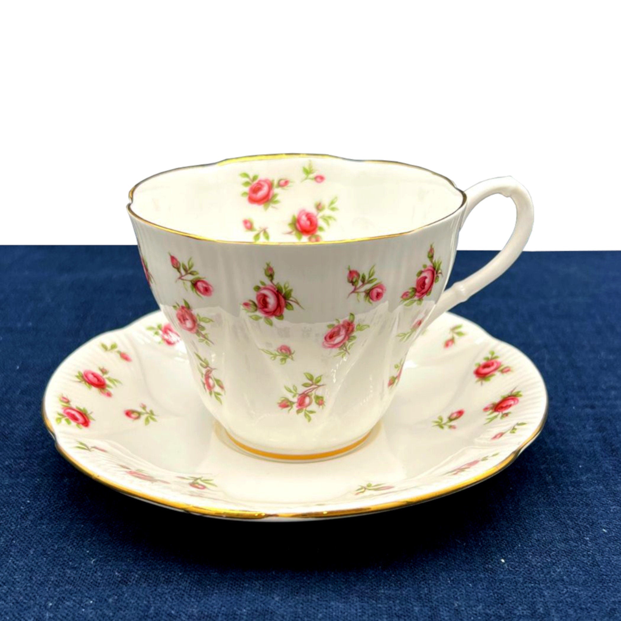 Vintage Royal Albert Rosalie Broken China Jewelry & Fine Bone China Tea Cup and Saucer