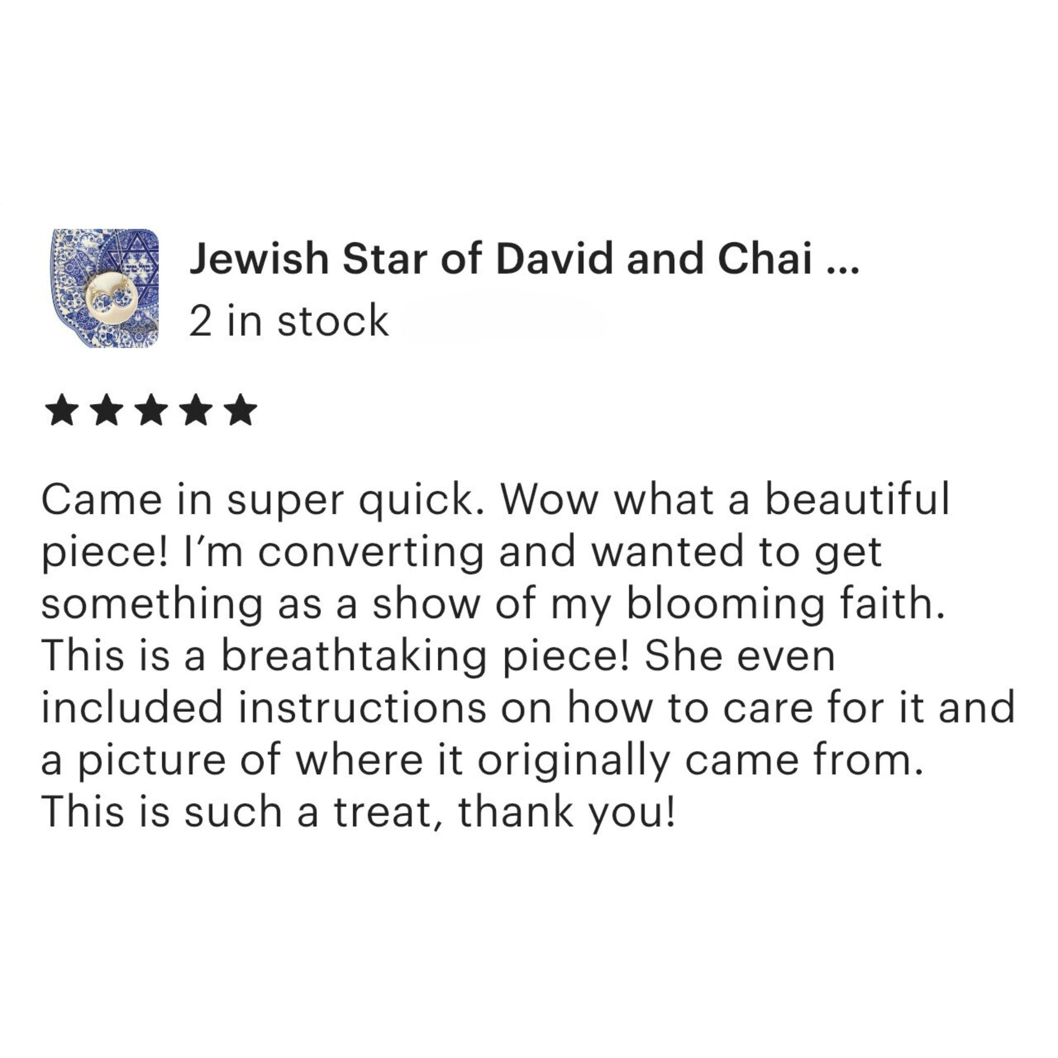 Jewish Star of David and Chai Necklaces handmade with Upcycled Porcelain