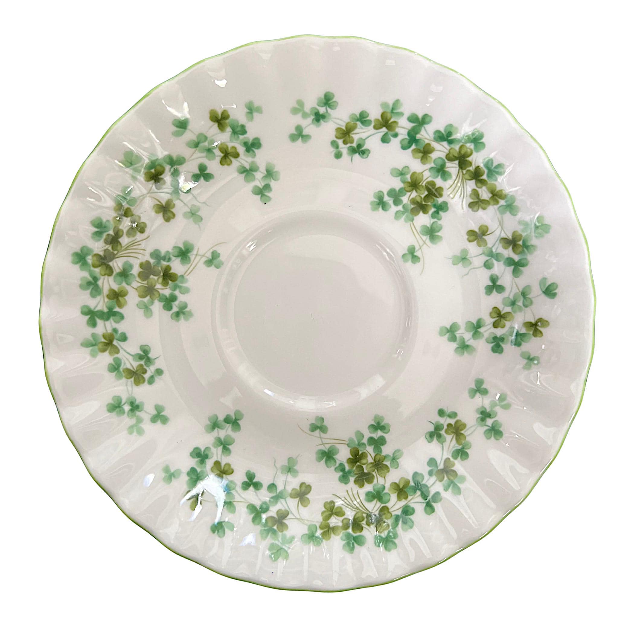 Dainty Shamrock China Heart Necklace handmade with Vintage Royal Albert China