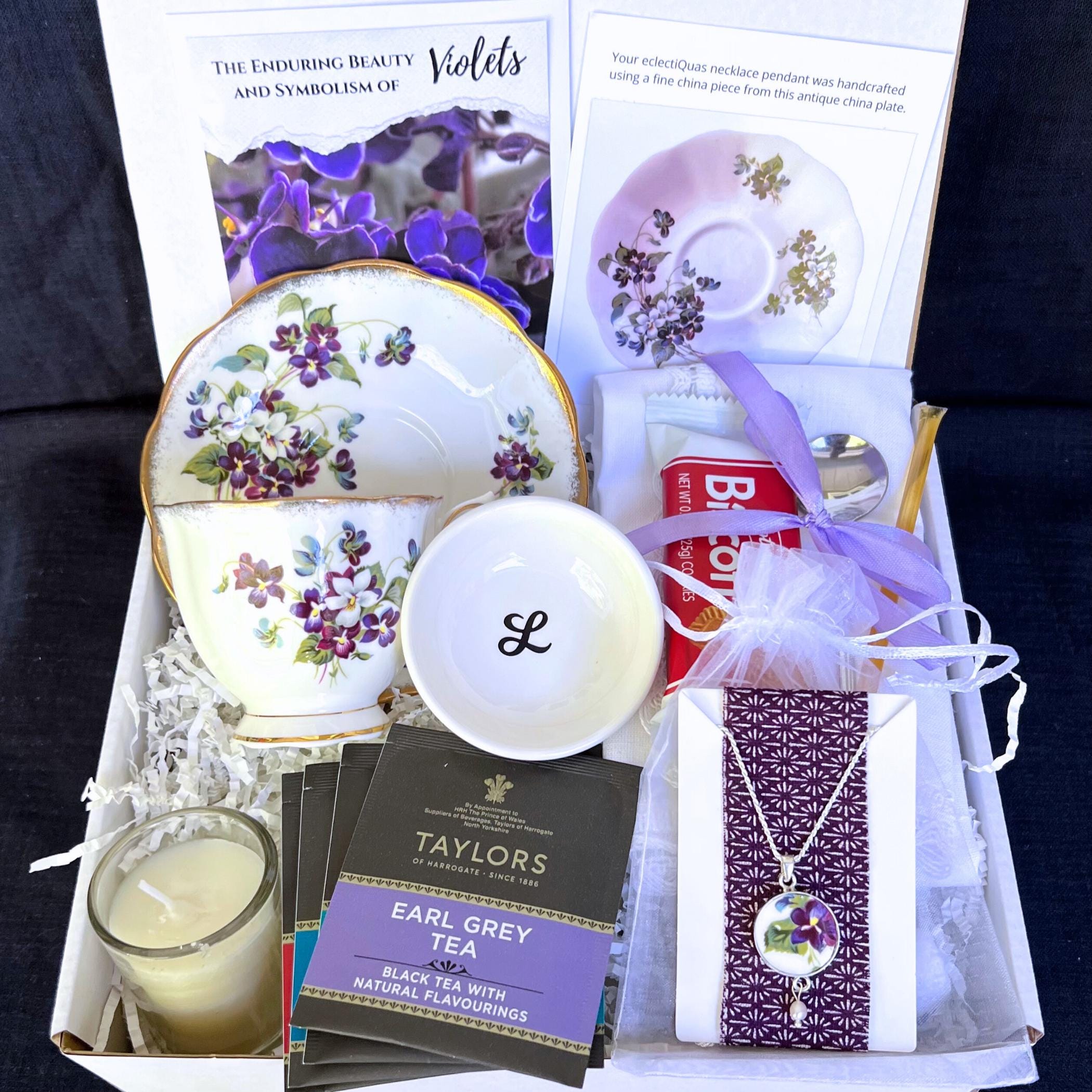 Tea Gift Box, Thinking of You Care Package for Her, Sending a Hug in a Box, Hygge Box, Thoughtful Thank You Gift Box for Vintage China Lover