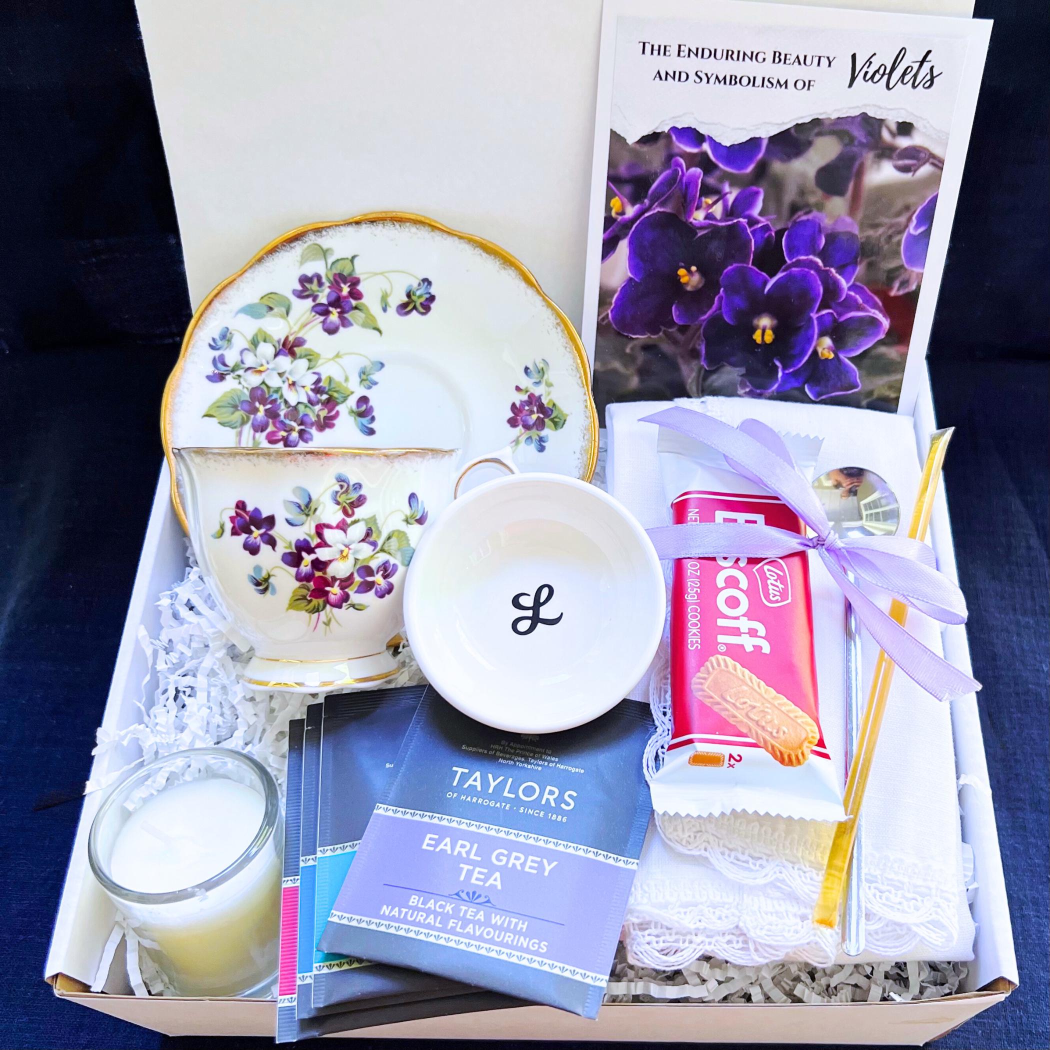 Tea Gift Box, Thinking of You Care Package for Her, Sending a Hug in a Box, Hygge Box, Thoughtful Thank You Gift Box for Vintage China Lover