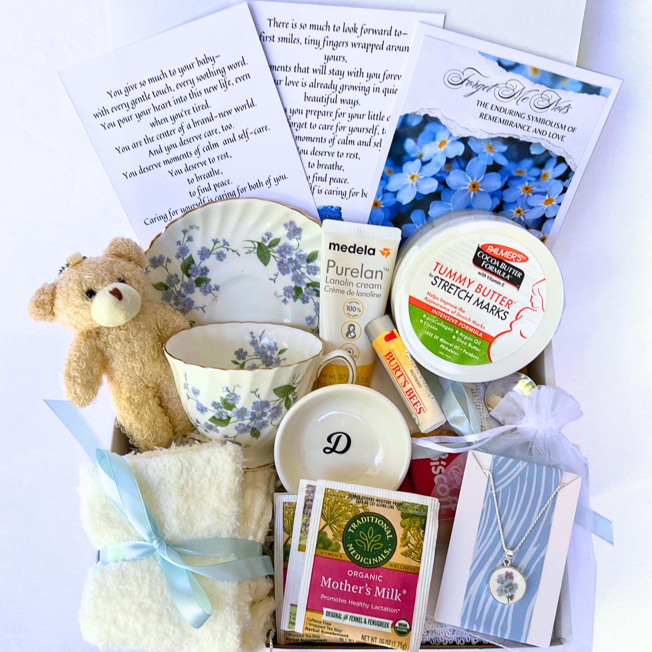 New Mom Gift Basket, Postpartum Care Package for Her, Pregnancy Gift Box, Self Care Push Present for Expecting Mother, Soon To Be Mom Gifts