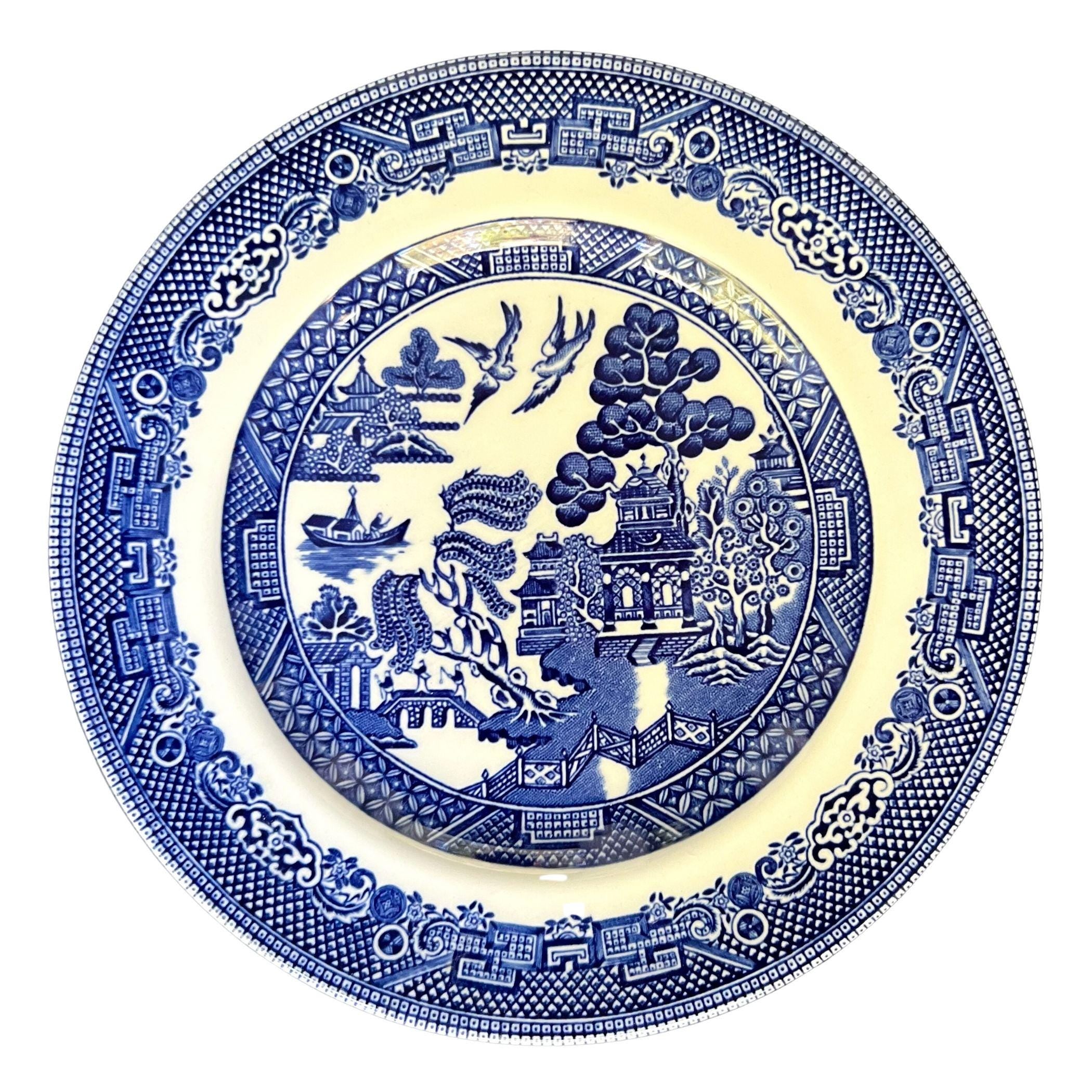 Blue Willow China Love Birds Necklace, Unique Christmas Gift for Wife, Thoughtful Vintage Blue & White China Jewelry Holiday Gift for Women