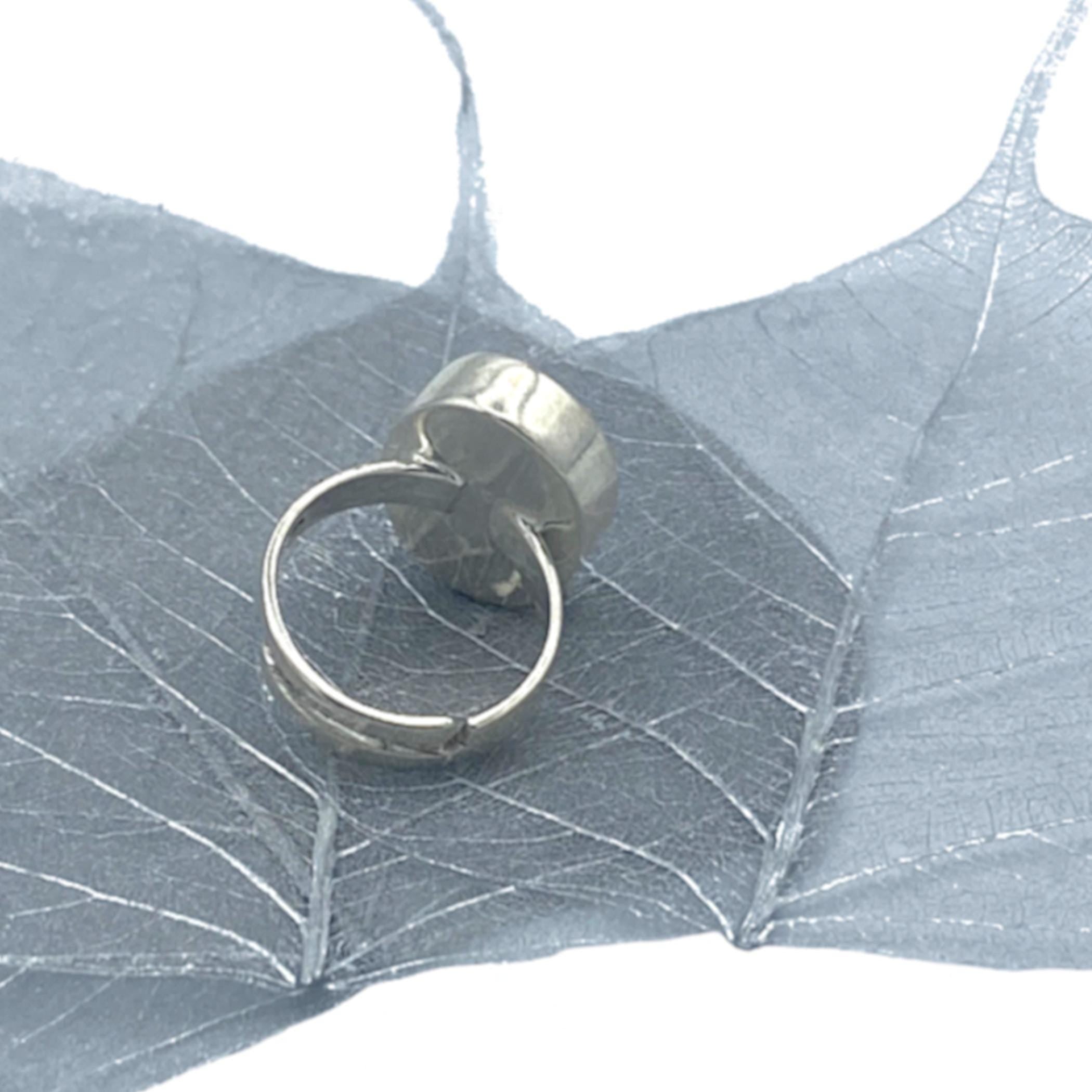 Sterling Silver Forget Me Not Ring handmade from Upcycled Vintage China, Blue Flower Broken China Jewelry Meaningful Valentines Day Gift