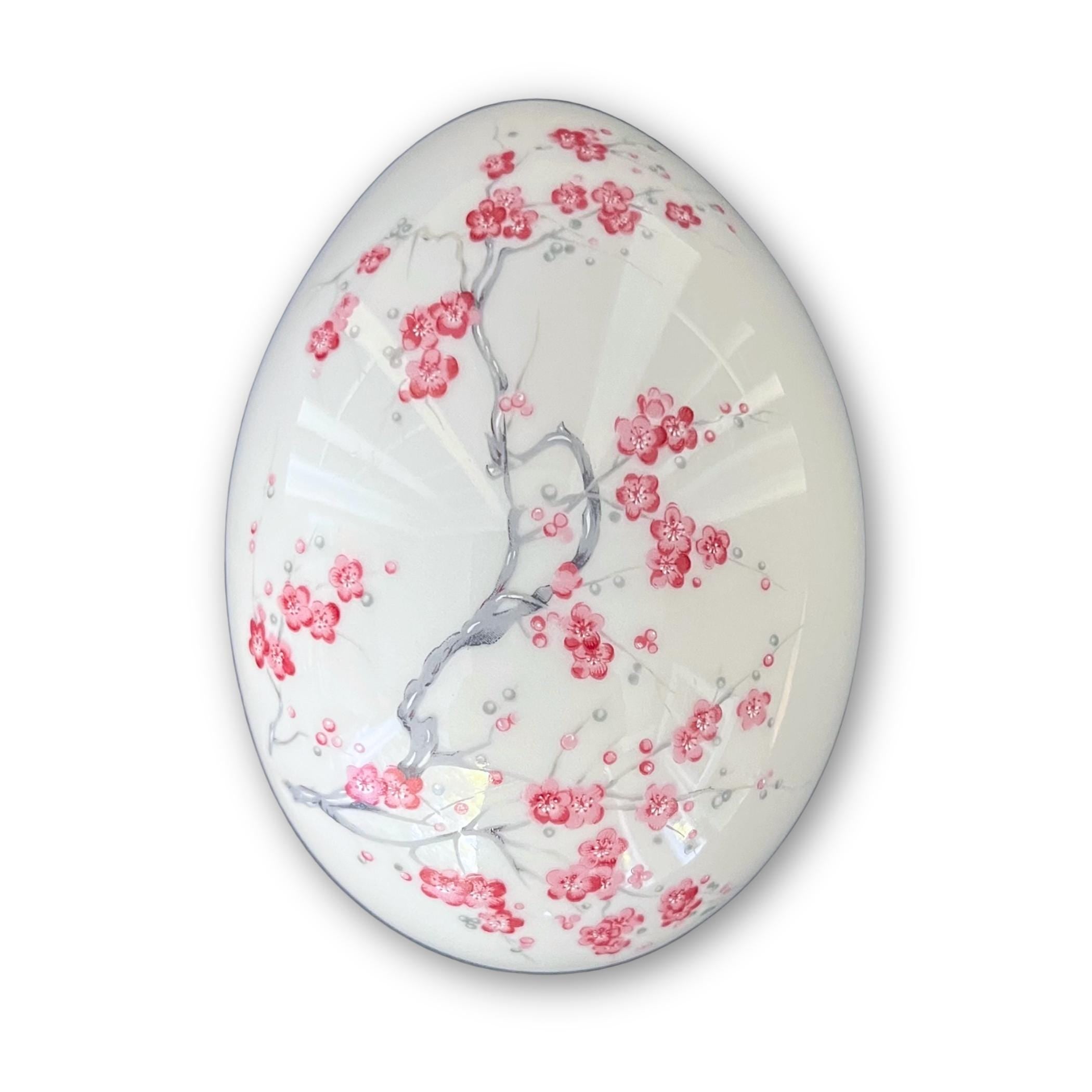 Spring Cherry Blossom Necklace and China Earrings handmade with French Limoges Porcelain & Sterling Silver, Vintage China Jewelry Gift