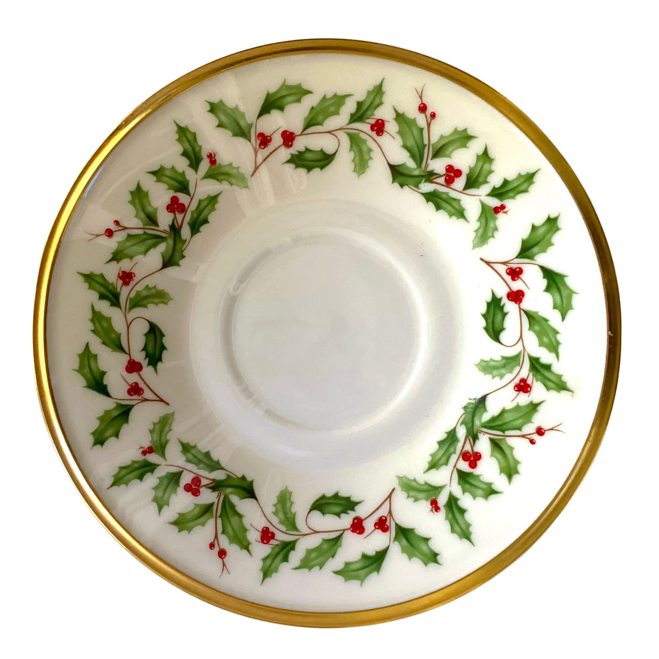 Christmas Broken China Jewelry Holly Necklace handmade with Vintage Lenox Holiday China, Festive Holiday China Pendant Gift for Women