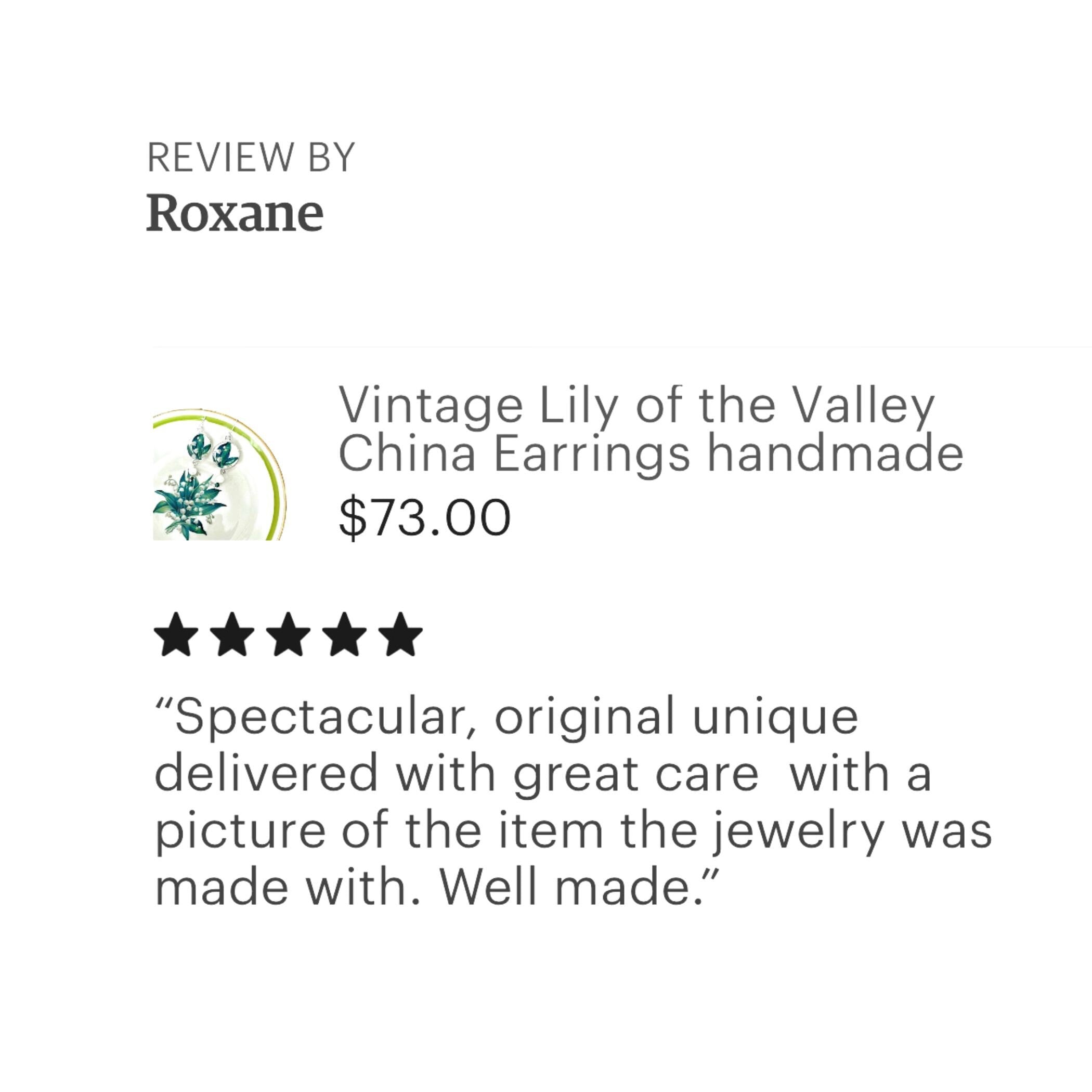 Vintage Lily of the Valley China Earrings handmade with Repurposed China & Emerald Swarovski, Broken China Jewelry for Her May Birthday Gift