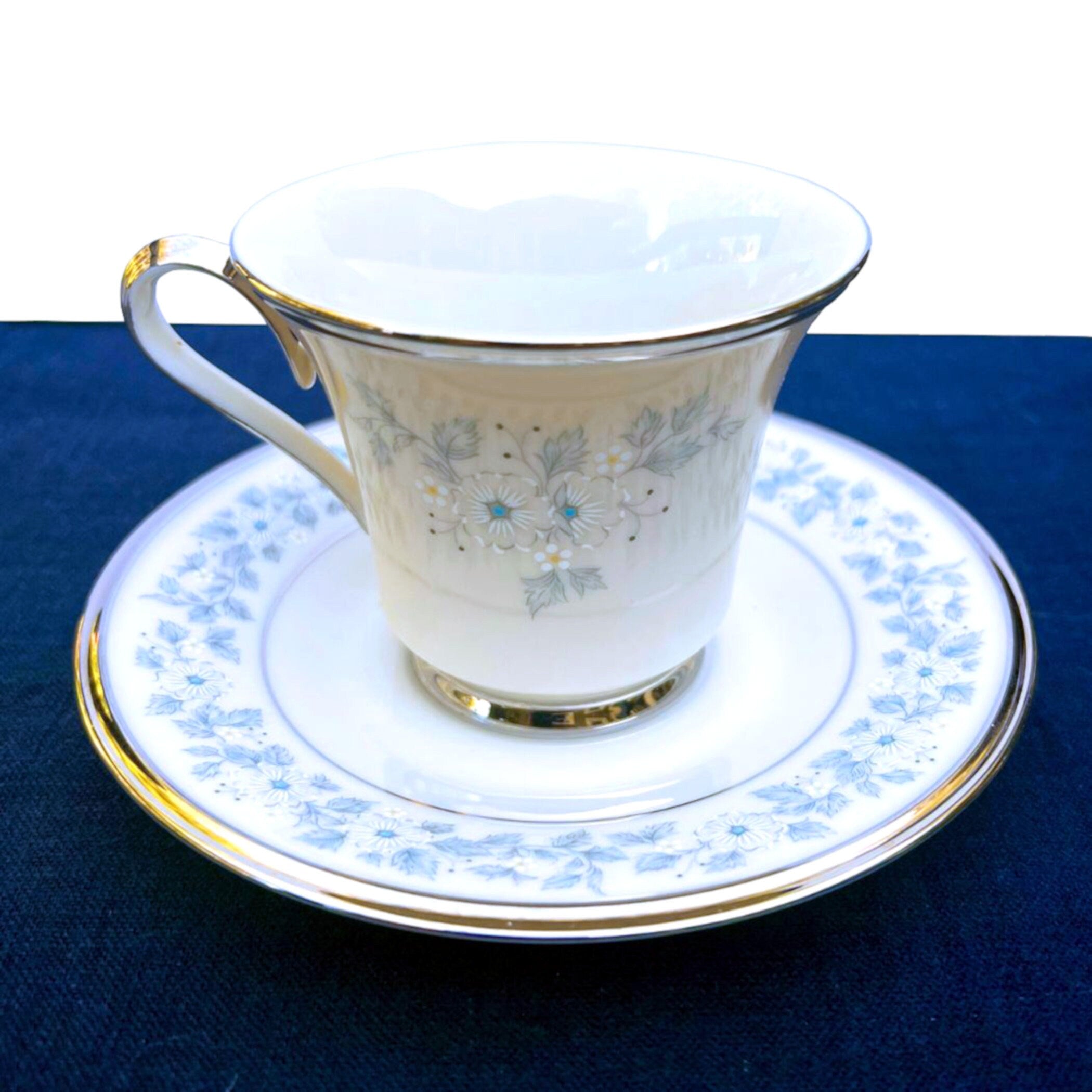 Vintage Lenox Windsong Broken China Jewelry with Matching Fine Bone China Tea Cup and Saucer, Thoughtful Bridal Shower Bride Gift from Mom